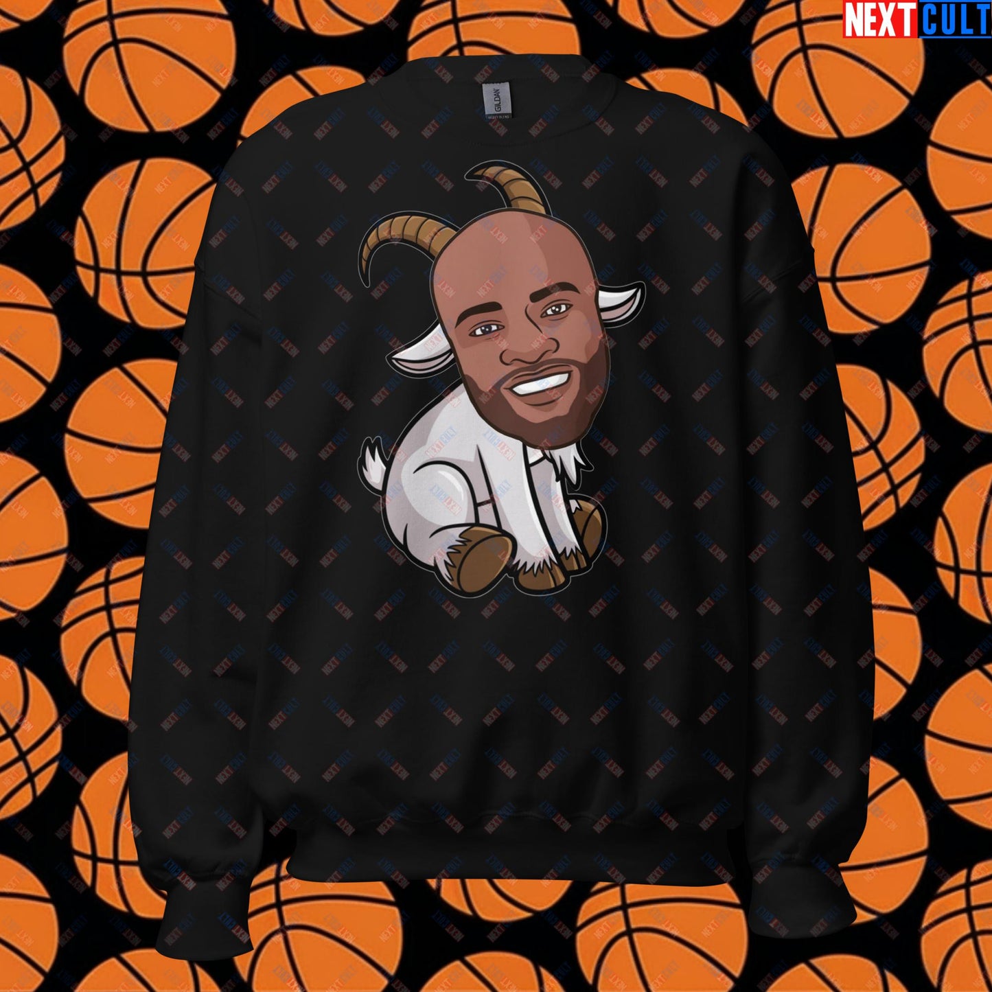 Vince Carter G.O.A.T. Sweatshirt - Greatest of All Time Basketball Meme Jumper - Funny Vince Carter Cartoon Pullover for Basketball Fans - Perfect Gift for GOAT Lovers Unisex Sweatshirt Black Sweatshirts Basketball G.O.A.T. NBA Toronto Raptors Vince Carter Next Cult Brand