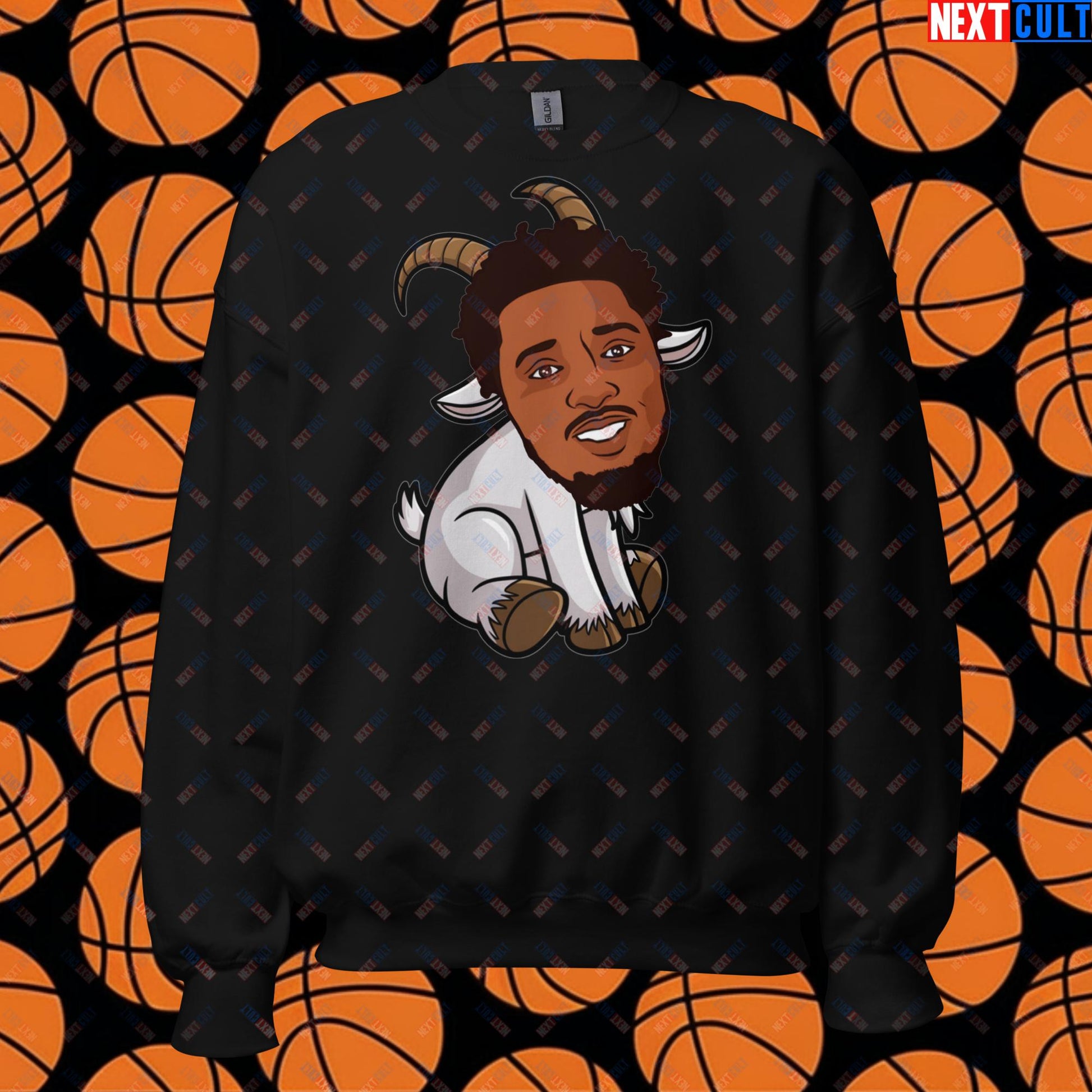 Donovan Mitchell G.O.A.T. Sweatshirt - Cleveland Cavaliers Basketball Meme Jumper - Funny GOAT Cartoon Pullover for Basketball Fans - Perfect Gift for Cavs Supporters Unisex Sweatshirt Black Sweatshirts Basketball Cleveland Cavaliers Donovan Mitchell G.O.A.T. NBA Next Cult Brand