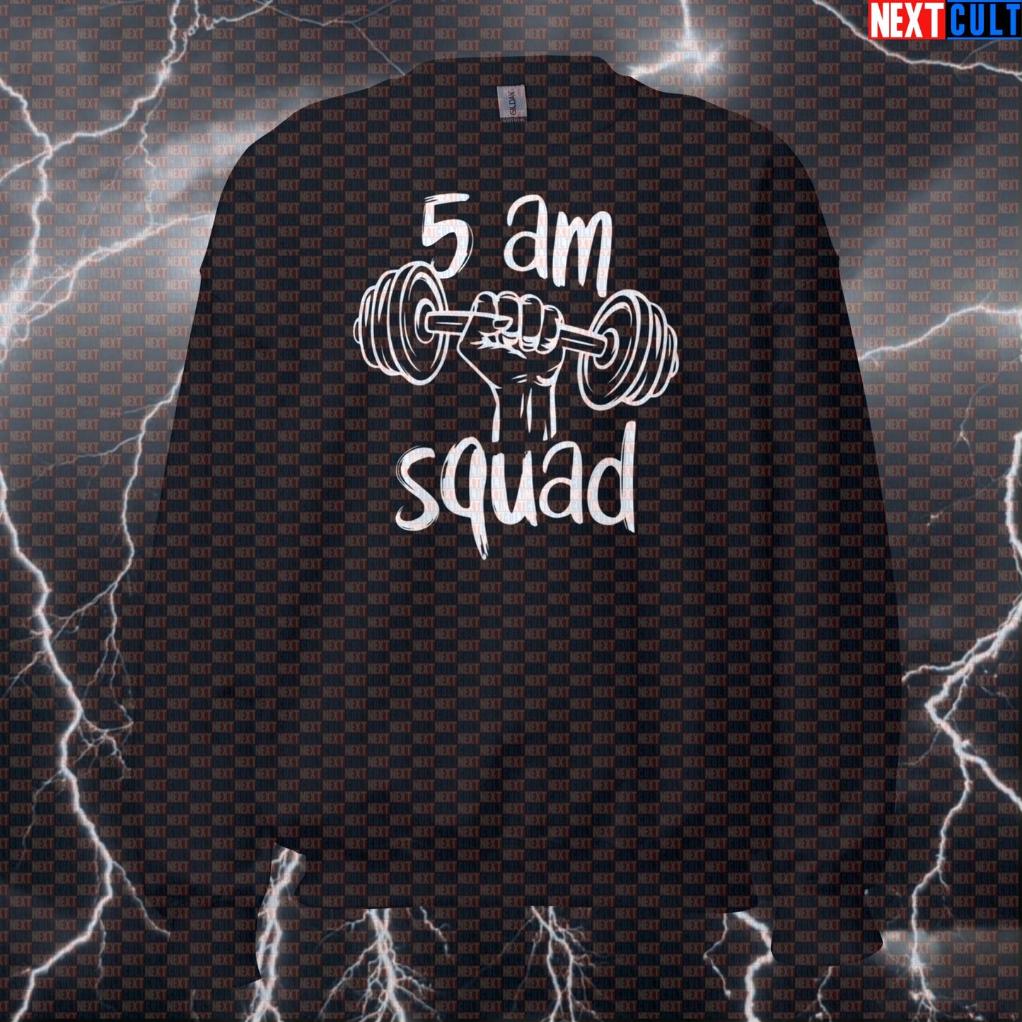 5 AM Squad Funny Gym Sweatshirt for Morning Lifters | Workout Jumper Sweatshirts Bodybuilding Fitness Gym Pump Cover Workout Next Cult Brand
