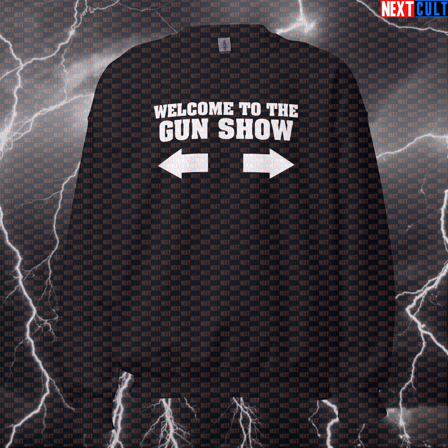 Funny Welcome to the Gun Show Sweatshirt | Gym Bro Meme Crewneck Pullover for Workout Gains Sweatshirts Bodybuilding Fitness Gym Pump Cover Workout Next Cult Brand
