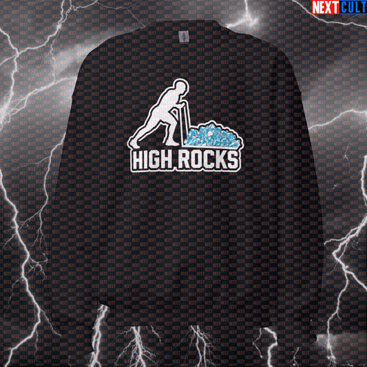Funny HYROX High Rocks Gym Sweatshirt | Workout Sweater For Functional Fitness Fans | Gym Meme Pullover Sweatshirts Fitness Functional Fitness Gym Hyrox Pump Cover Workout Next Cult Brand