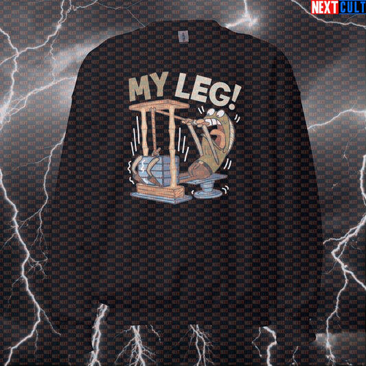 Funny My Leg Hurts Gym Sweatshirt | Leg Day Workout Sweater For Lifters & Squat Meme Lovers | Crewneck Sweatshirts Bodybuilding Fitness Gym Leg Day Pump Cover TV Workout Next Cult Brand