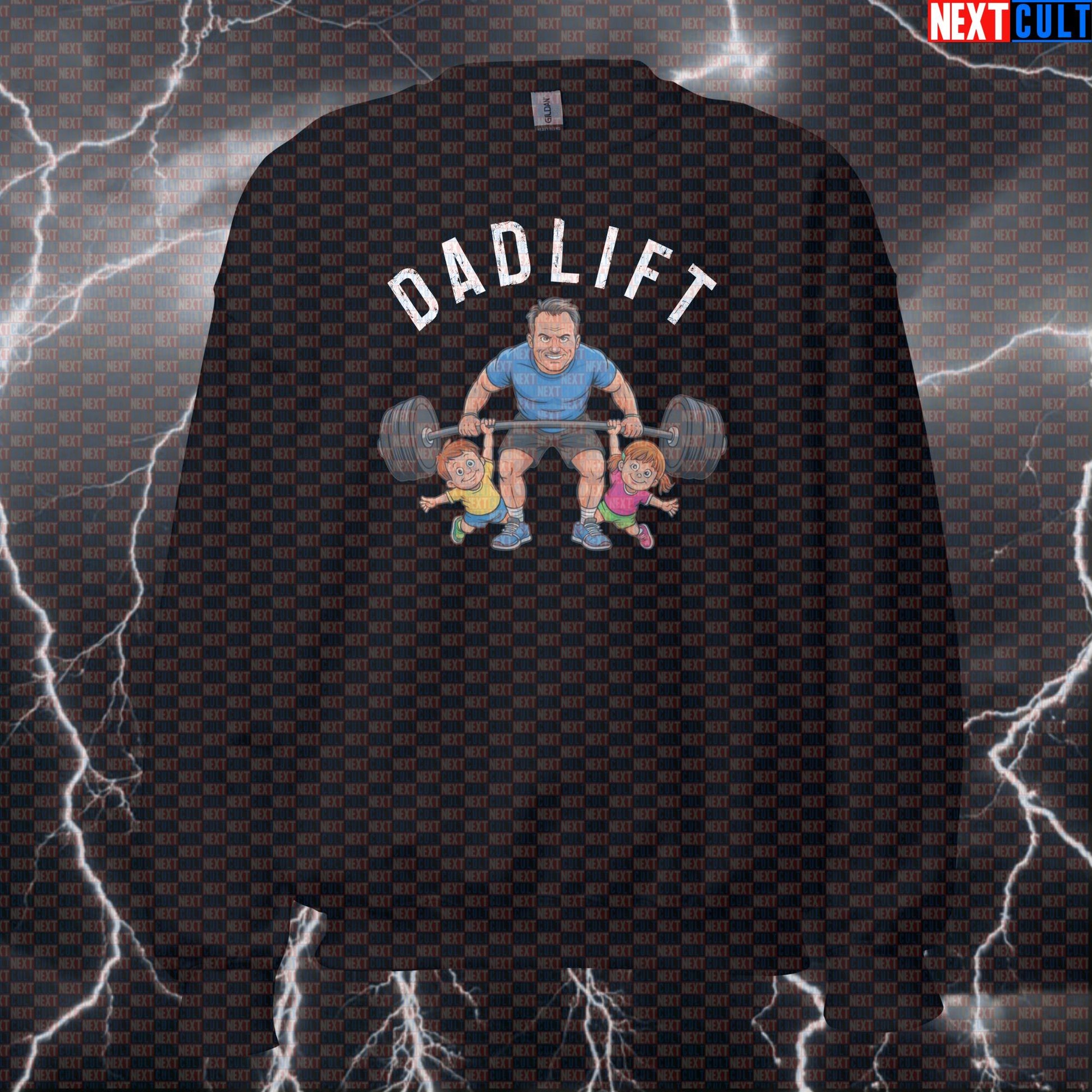Dadlift Funny Gym Sweatshirt | Gym Dad Workout Sweater For Powerlifting & Bodybuilding | Fitness Meme Pullover Sweatshirts Bodybuilding Father's Day Fitness Gym Home Gym Leg Day Powerlifting Pump Cover Workout Next Cult Brand