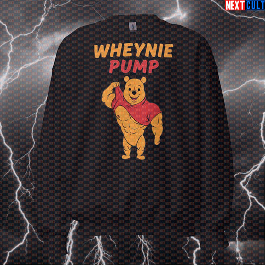 Funny Wheynie The Pooh Gym Sweatshirt | Workout Sweater For Lifters & Bodybuilding Meme Fans | Pump Cover Pullover Sweatshirts Bodybuilding Films Fitness Gym Pump Cover Workout Next Cult Brand
