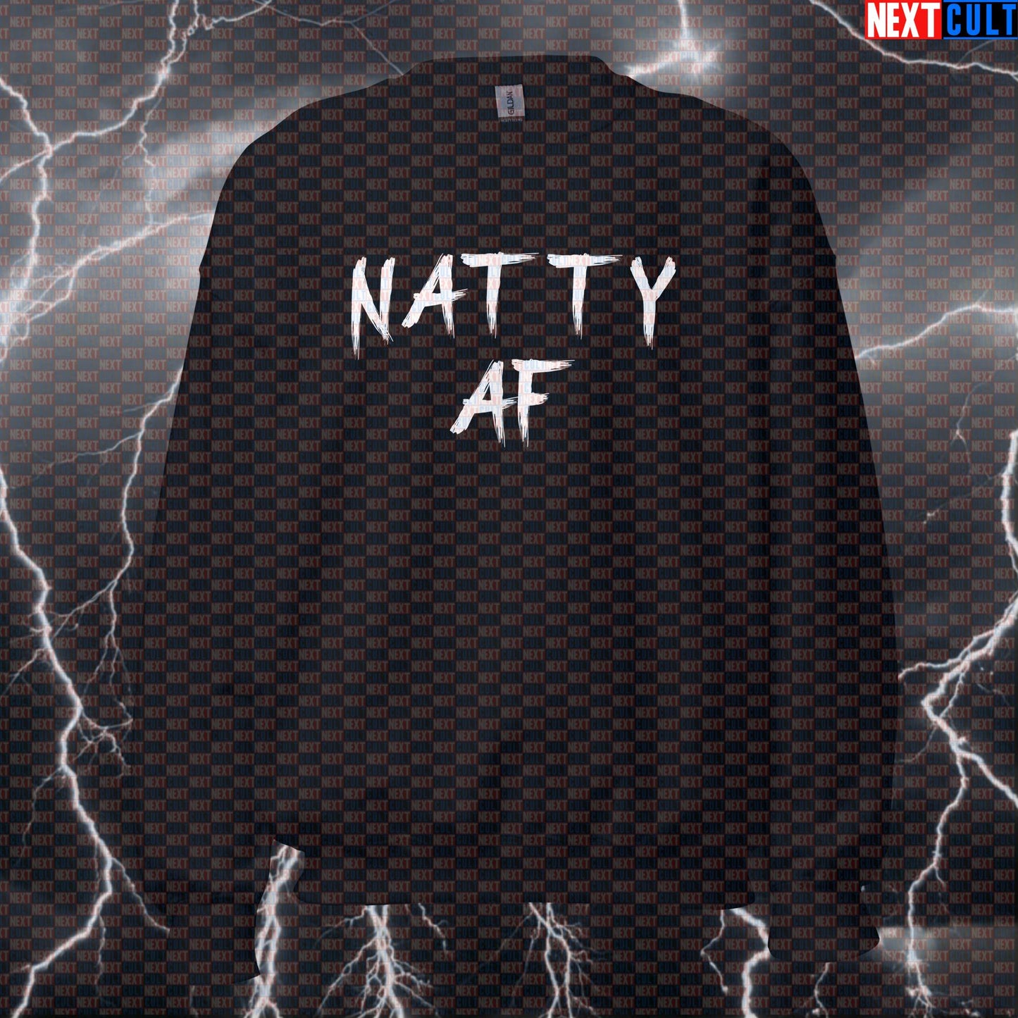 Natty AF Gym Sweatshirt | Funny Natural Bodybuilding Meme Sweater | Workout Crewneck Pullover For Lifters Sweatshirts Bodybuilding Fitness Gym Natty Pump Cover Workout Next Cult Brand