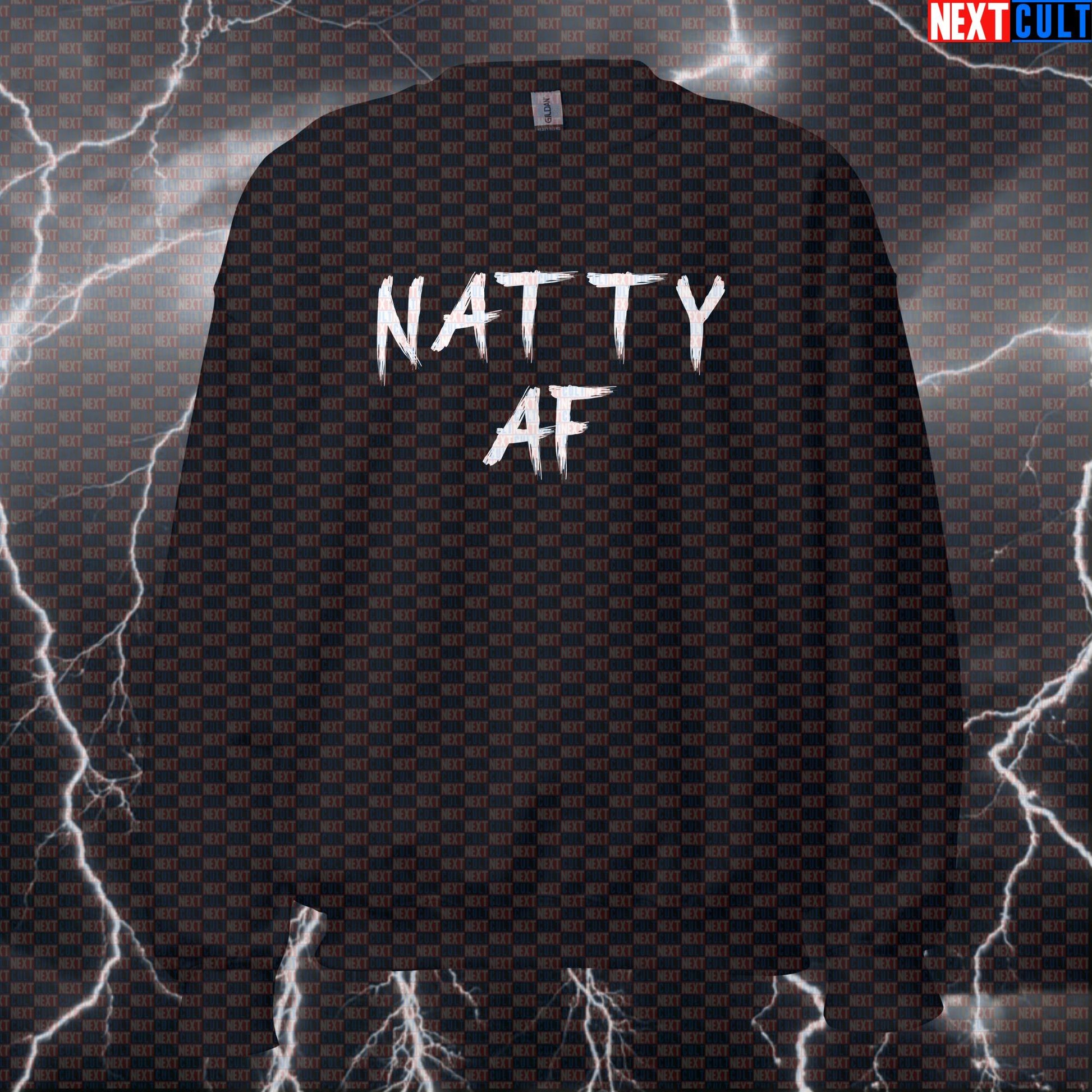 Natty AF Gym Sweatshirt | Funny Natural Bodybuilding Meme Sweater | Workout Crewneck Pullover For Lifters Sweatshirts Bodybuilding Fitness Gym Natty Pump Cover Workout Next Cult Brand