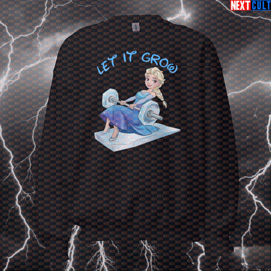Let It Grow Gym Girl Sweatshirt | Funny Booty Builder Workout Sweater | Hip Thrust Fitness Meme Pullover Bodybuilding Films Fitness Frozen Gym Leg Day Powerlifting Pump Cover Workout Next Cult Brand