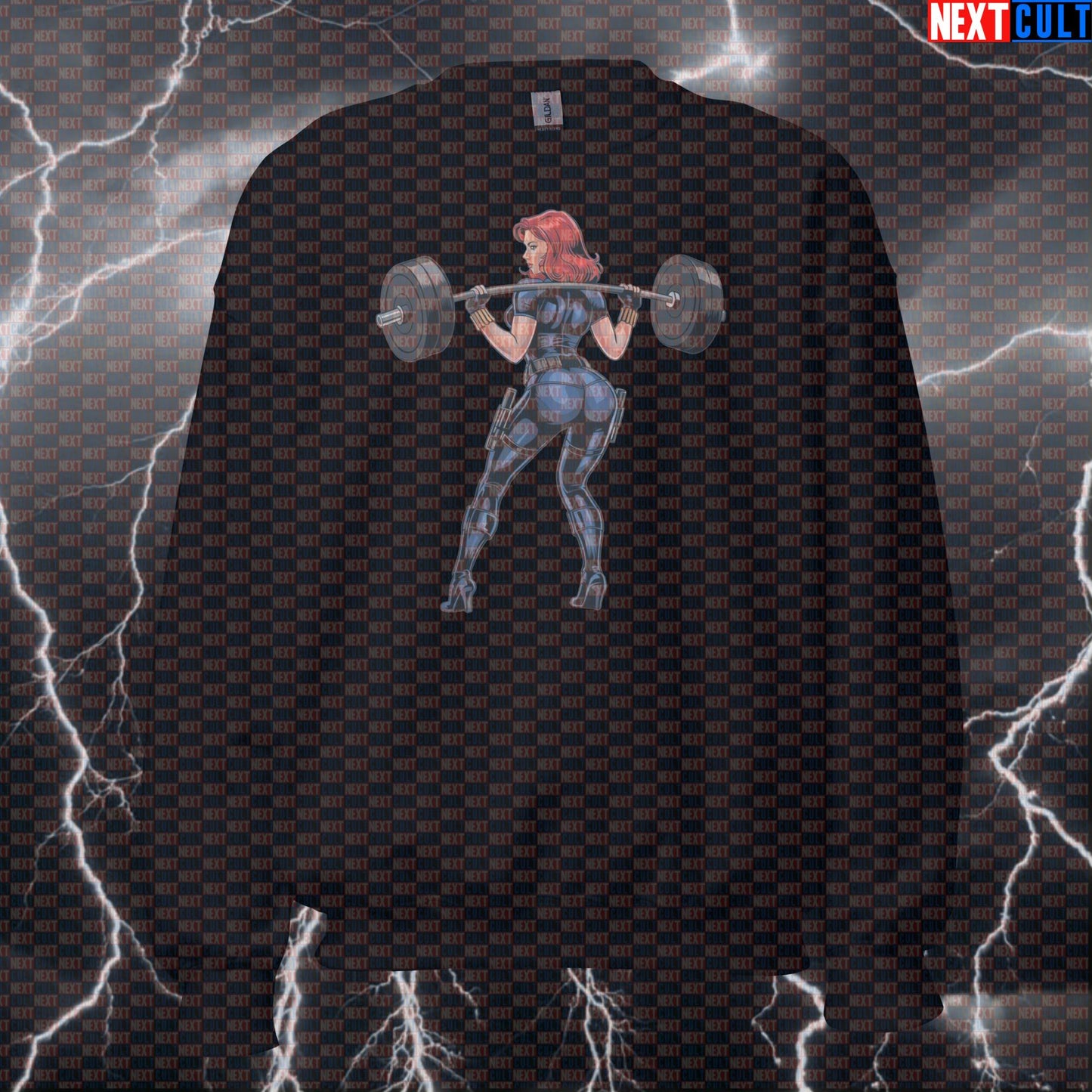 Gym Girl Booty Builder Sweatshirt | Funny Workout Sweater For Squats & Leg Day | Fitness Meme Pullover Top Avengers Black Widow Bodybuilding Films Fitness Gym Leg Day Powerlifting Pump Cover Superheroes Workout Next Cult Brand