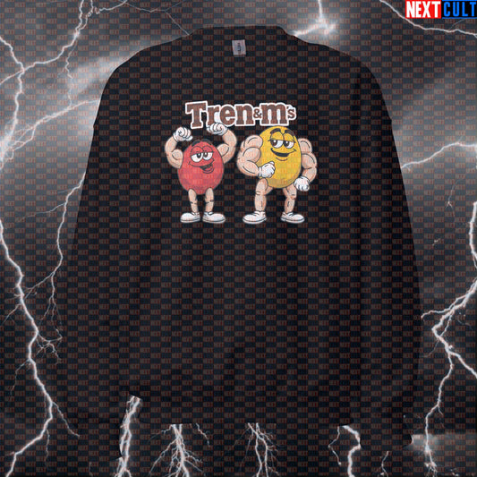 Funny Tren&Ms Gym Sweatshirt | Bodybuilding Meme Sweater For Enhanced Lifters | Fitness Jumper Pullover Bodybuilding Fast Food Fitness Gym Pump Cover Steroids Workout Next Cult Brand