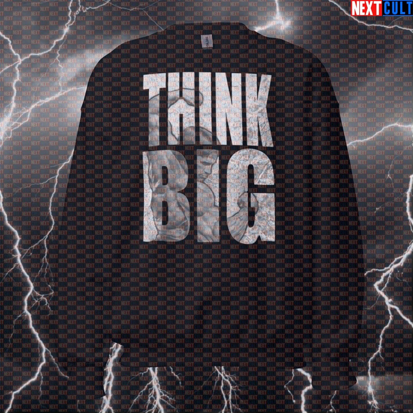 Funny Think Big Gym Sweatshirt | Arnold Bodybuilding Meme Sweater For Lifters | Workout Pullover Top Sweatshirts Arnold Schwarzenegger Bodybuilding Fitness Gym Pump Cover Workout Next Cult Brand
