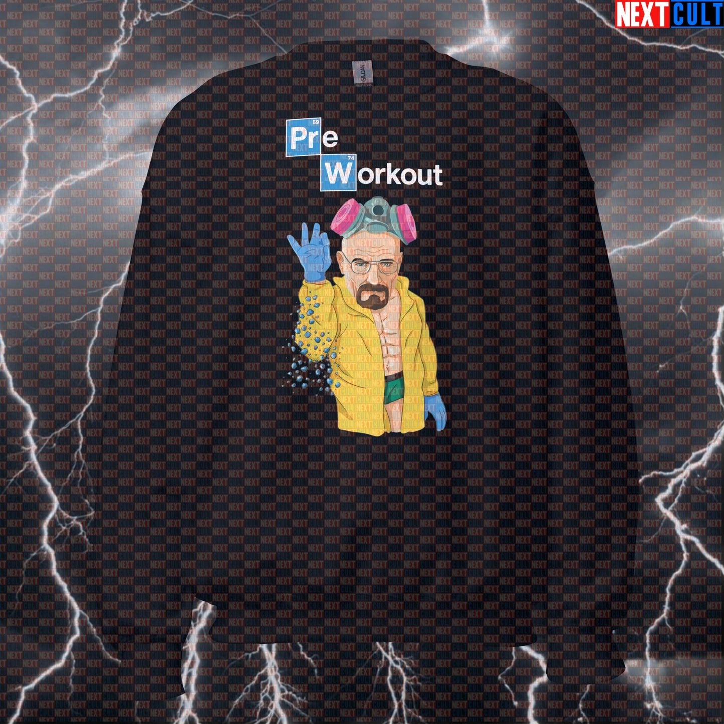 Funny Sprinkling Preworkout Gym Sweatshirt | Breaking Bad Gym Meme Sweater | Workout Jumper Pullover Sweatshirts Bodybuilding Breaking Bad Fitness Gym Pump Cover TV Workout Next Cult Brand
