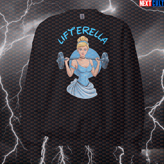 Lifterella Funny Gym Princess Sweatshirt | Workout Sweater For Female Lifters | Fitness Meme Pullover Bodybuilding Films Fitness Gym Powerlifting Pump Cover Workout Next Cult Brand