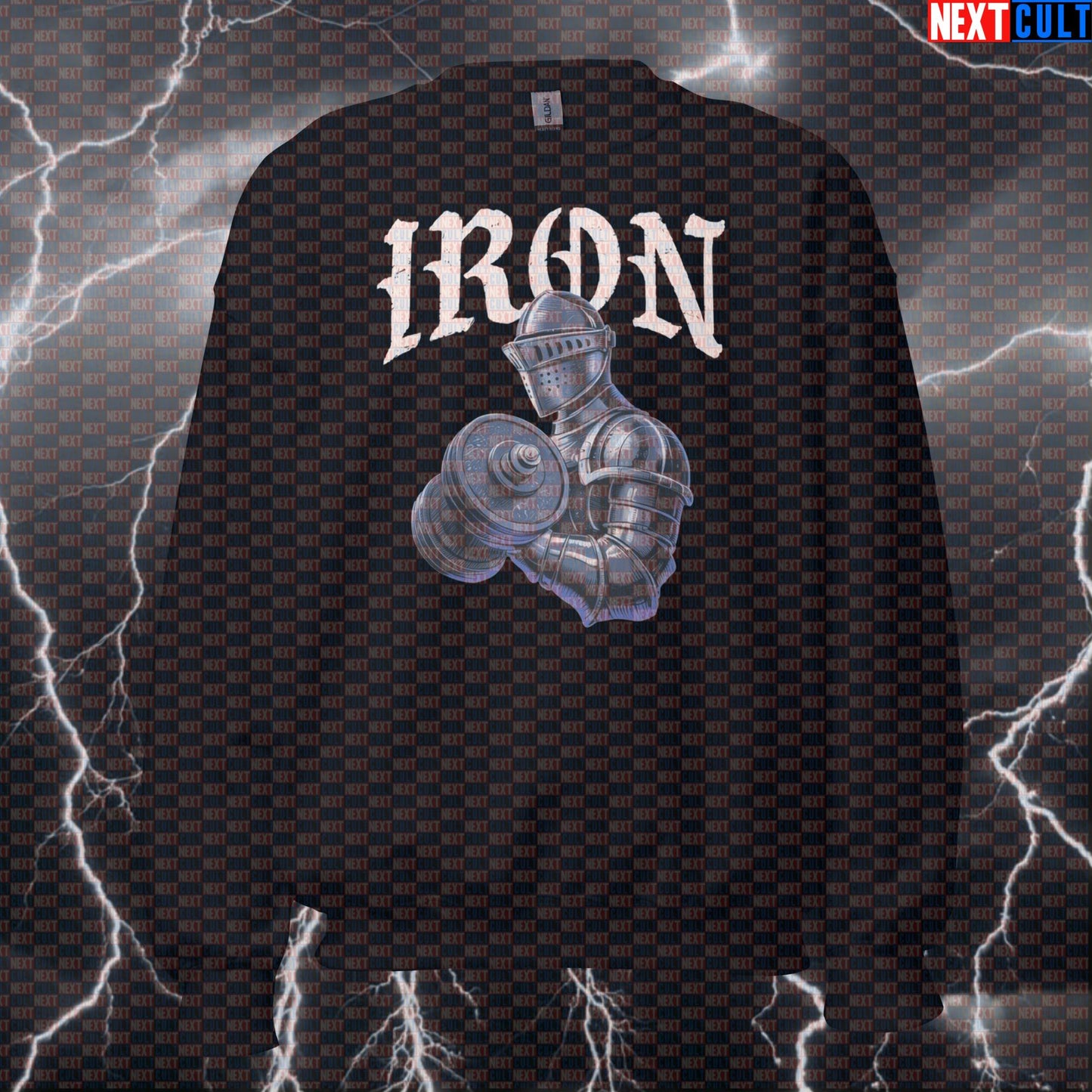 Iron Knight Funny Gym Sweatshirt | Motivational Workout Sweater For Lifters & Powerlifting Fans | Fitness Meme Pullover Sweatshirts Bodybuilding Fitness Gym Pump Cover Workout Next Cult Brand