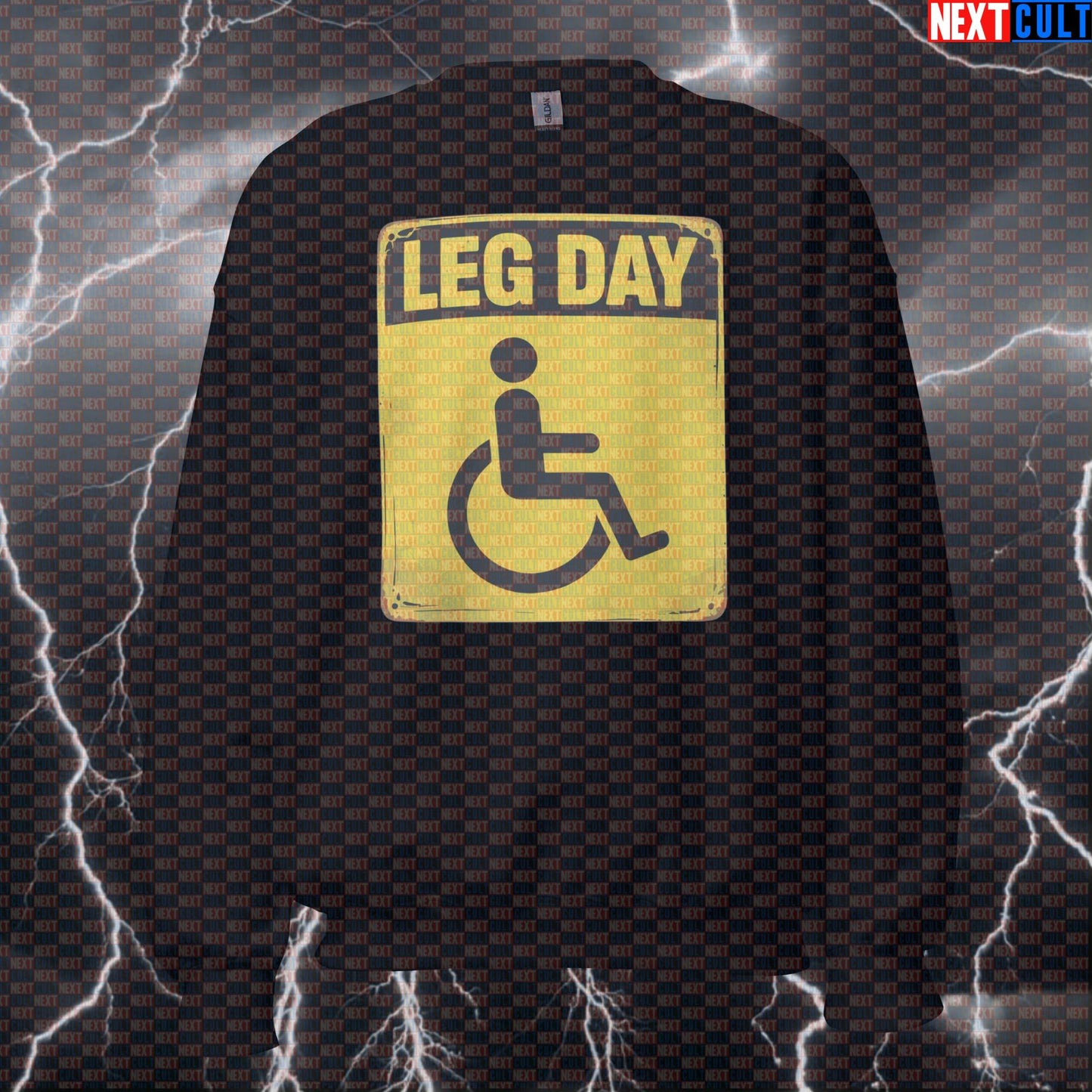 Leg Day Pump Cover Gym Sweatshirt | Funny Leg Workout Sweater For Squats & Lifters | Fitness Meme Pullover Sweatshirts Bodybuilding Fitness Gym Leg Day Powerlifting Pump Cover Workout Next Cult Brand