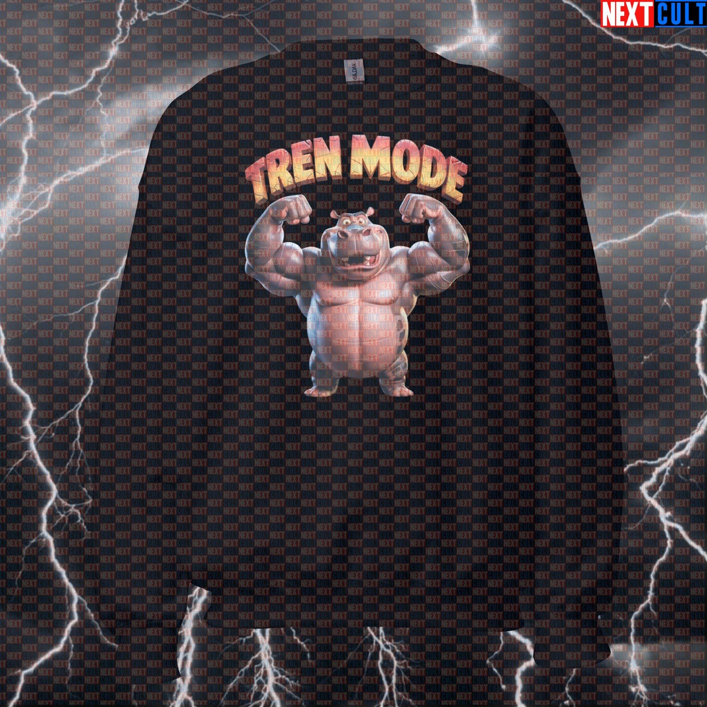 Tren Mode Gym Hippo Funny Workout Sweatshirt | Madagascar Moto Moto Meme Pullover For Lifters Sweatshirts Bodybuilding Films Fitness Gym Pump Cover Steroids Workout Next Cult Brand