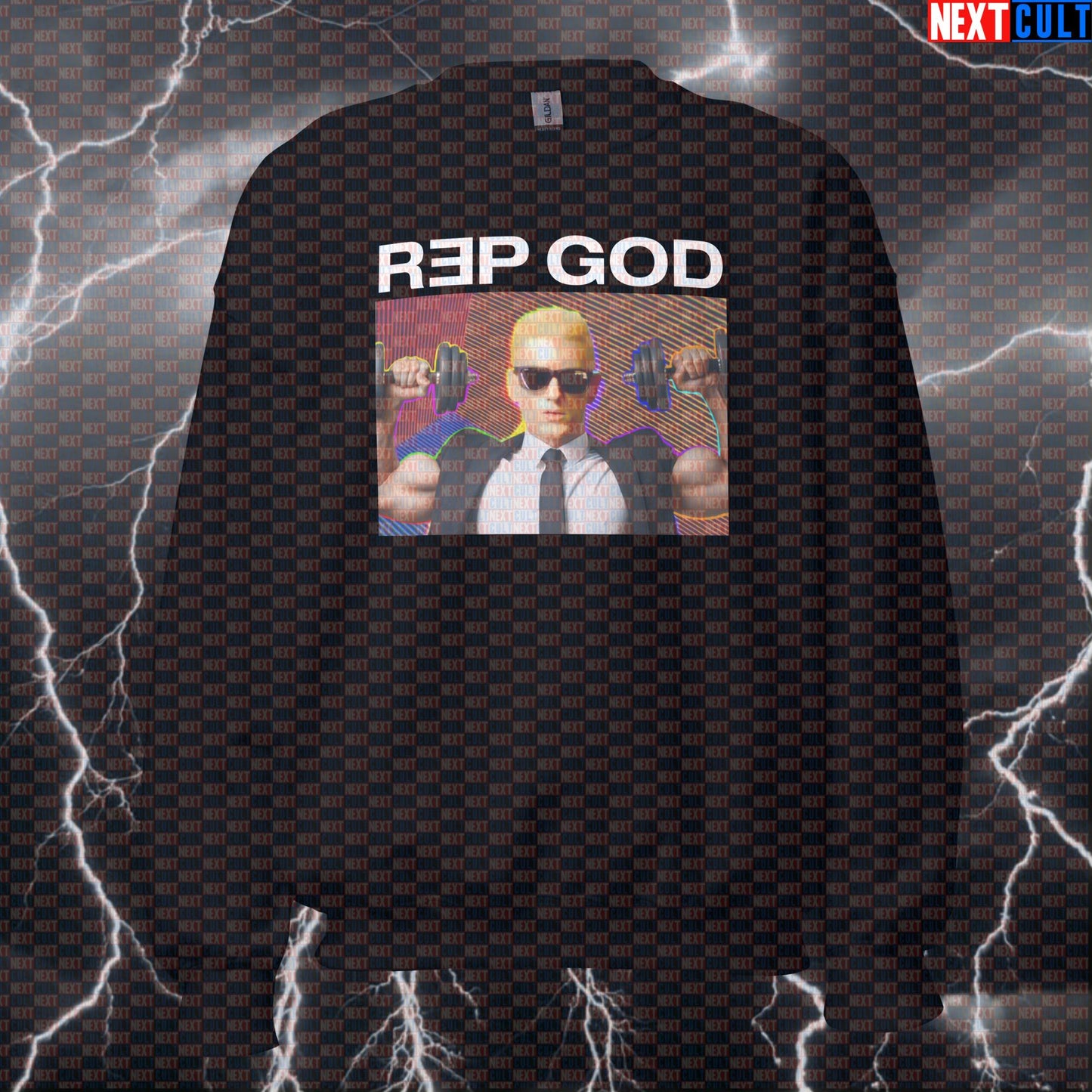 Rep God Swole Shady Rap God Parody Sweatshirt | Funny Gym Music Pullover For Lifters Sweatshirts Bodybuilding Eminem Fitness Gym Hip Hop Pump Cover Workout Next Cult Brand