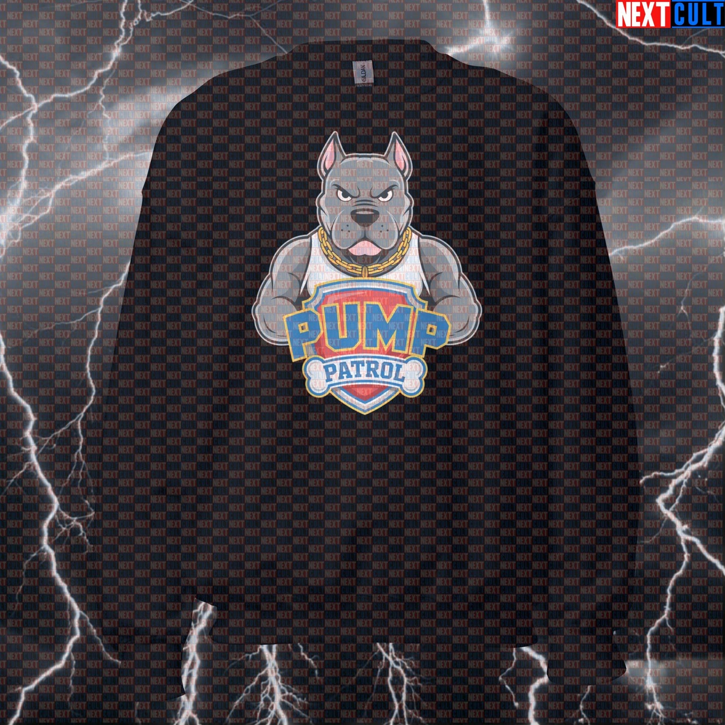 Funny Pump Patrol Gym Sweatshirt | Paw Patrol Meme Workout Sweater For Lifters | Dog Lover Pump Cover Bodybuilding Fitness Gym Pump Cover TV Workout Next Cult Brand