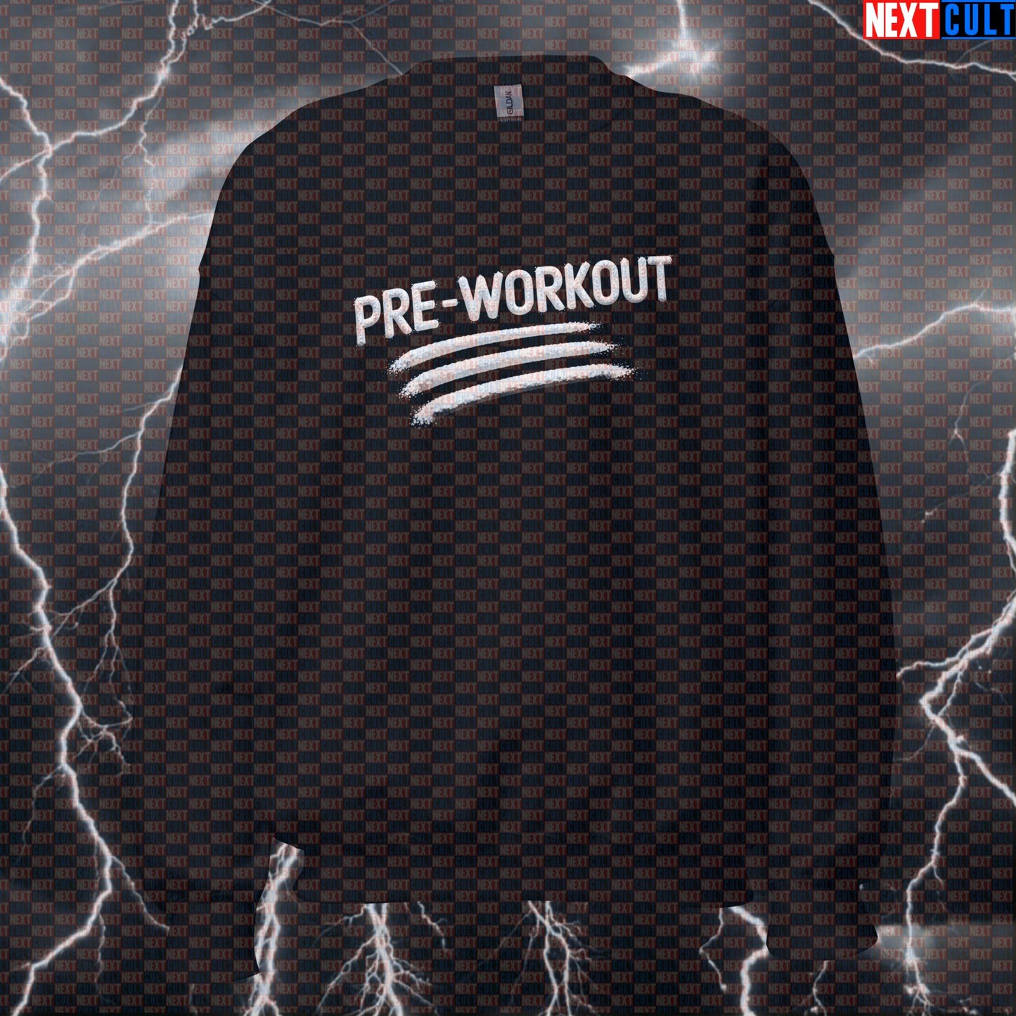 Funny Pre Workout Gym Sweatshirt | Sniff The White Powder Pump Cover Sweater | Gym Meme Crewneck Bodybuilding Fitness Gym Powerlifting Pump Cover Workout Next Cult Brand