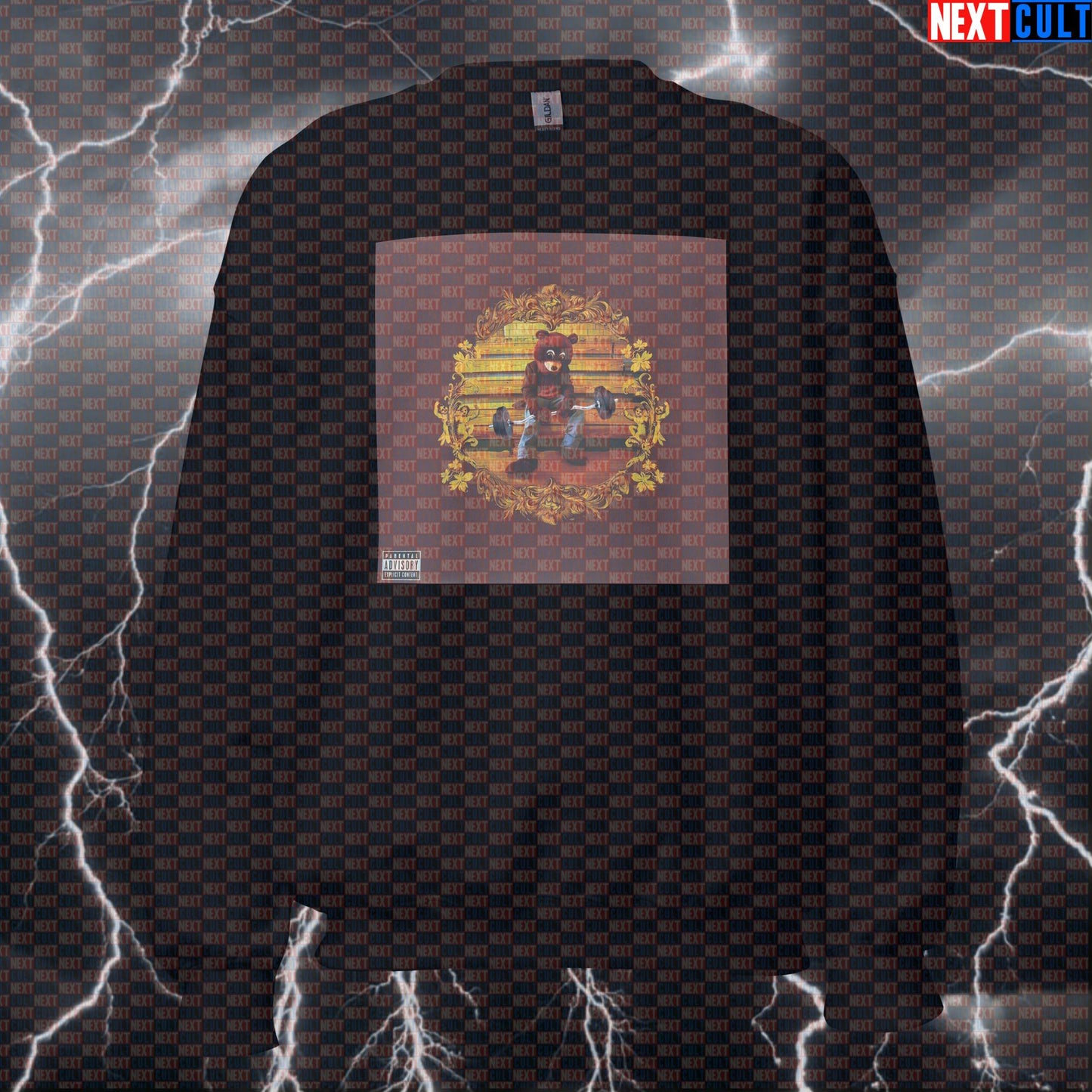 Gym Dropout Bear Crewneck Sweater | Kanye Workout Parody Funny Gym Sweatshirt For Lifters Sweatshirts Bodybuilding Fitness Gym Hip Hop Kanye West Pump Cover Workout Next Cult Brand