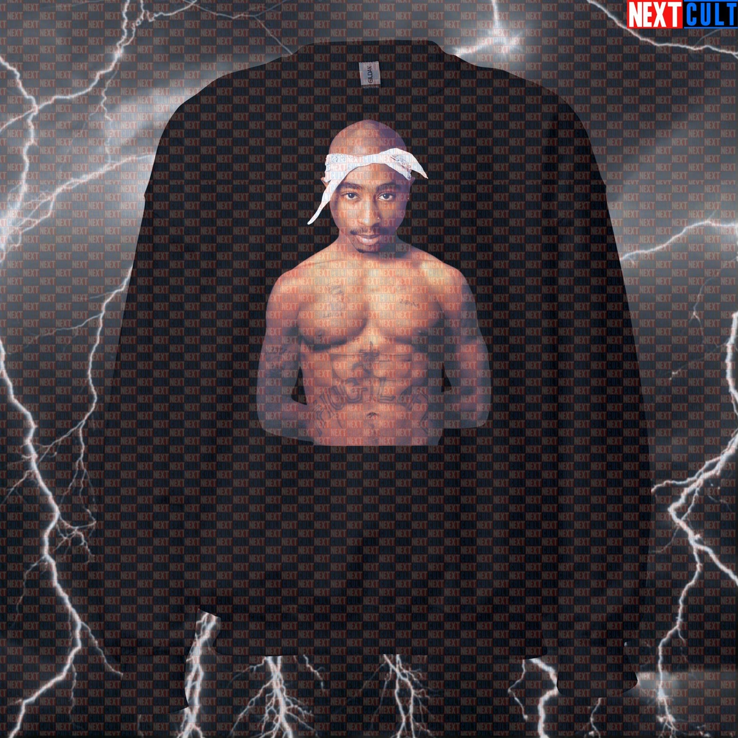 6Pac Shakur Funny Gym Sweatshirt | Rap Parody Crewneck for Bodybuilding & Core Gains Sweatshirts 2Pac Bodybuilding Fitness Gym Hip Hop Pump Cover Workout Next Cult Brand