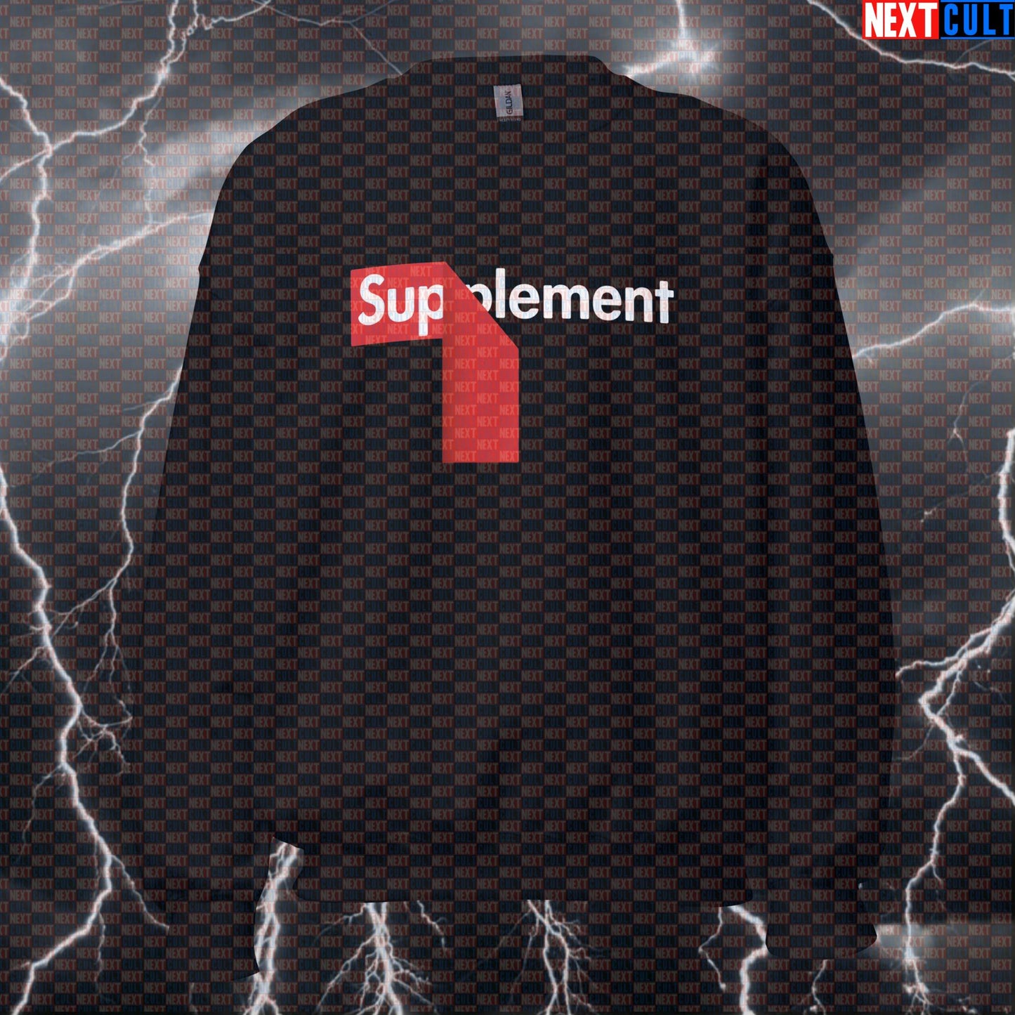 Funny Supplement Lover Gym Sweatshirt | Hypebeast Pre-Workout Meme Sweater | Supreme Style Pump Cover Bodybuilding Fitness Gym Pump Cover Steroids Workout Next Cult Brand