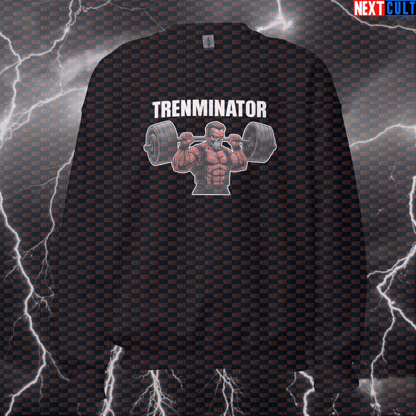 Trenminator Gym Sweatshirt | Not Natty Bodybuilding Meme Sweater | Funny Workout Pullover Bodybuilding Films Fitness Gym Powerlifting Pump Cover Steroids Workout Next Cult Brand