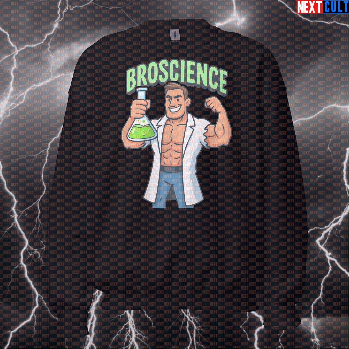 Bro Scientist Chemistry of Gains Funny Gym Sweatshirt | Workout Crewneck Pullover Bodybuilding Fitness Gym Pump Cover Workout Next Cult Brand