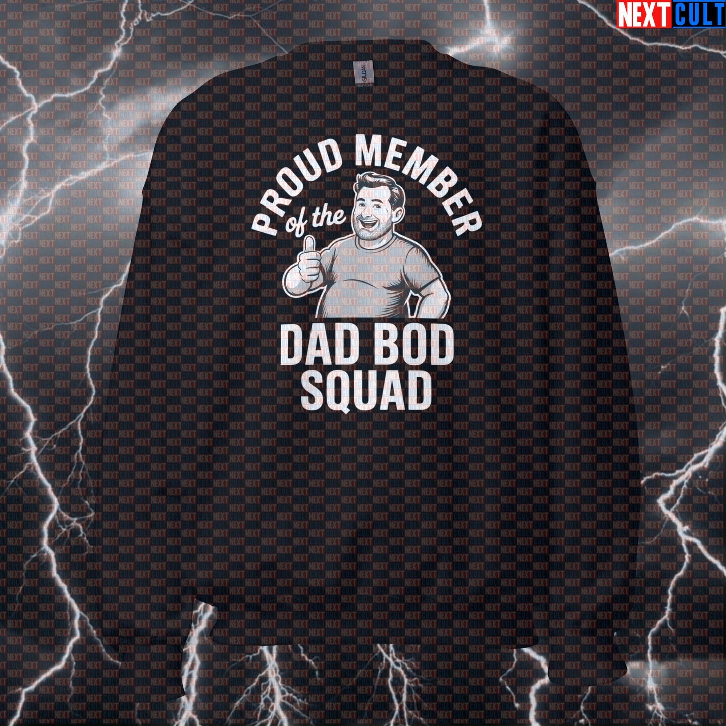Proud Member of the Dad Bod Squad Funny Gym Sweatshirt - Dad Strength Meme Pullover Jumper Sweatshirts Father's Day Fitness Gym Pump Cover Workout Next Cult Brand