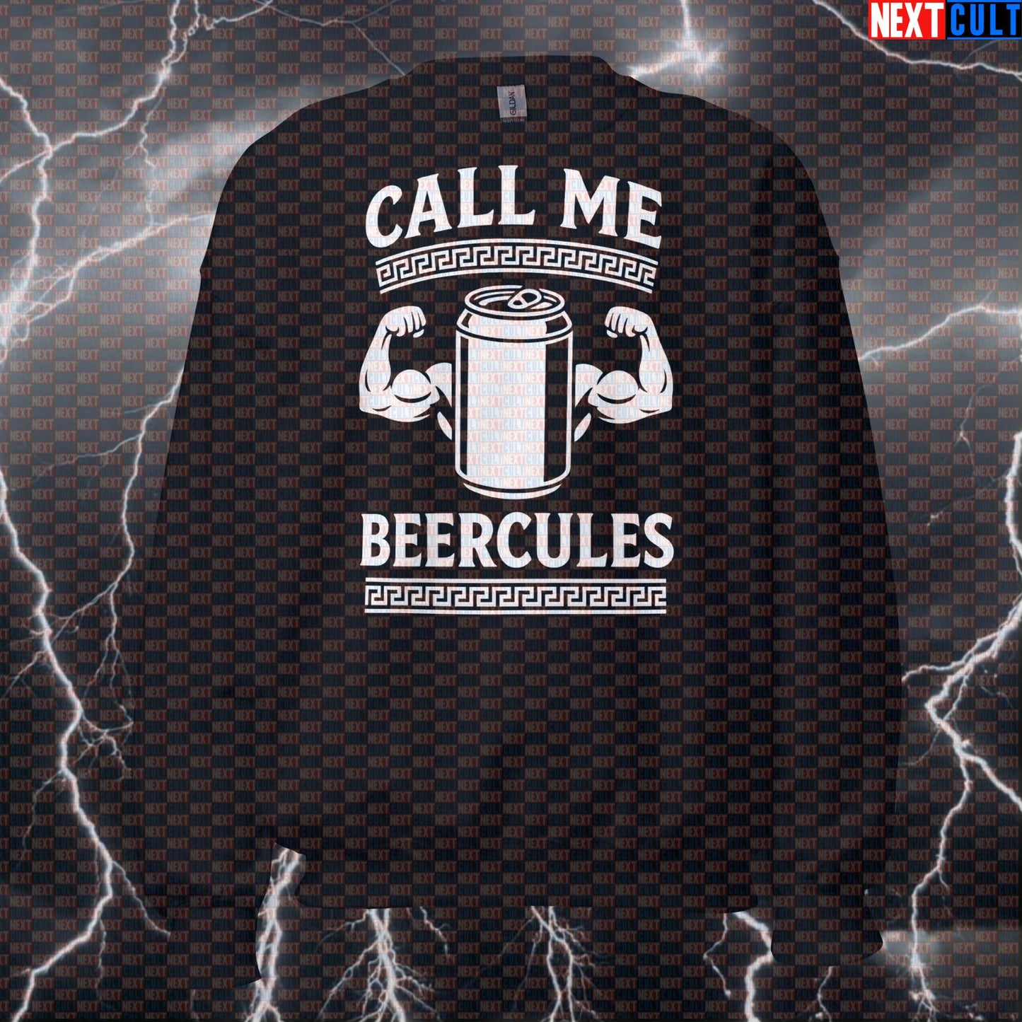 Call Me Beercules Gym Sweatshirt | Funny Mythology Workout Sweater & Pump Cover Ancient Greece Beer Bodybuilding Fitness Gym Pump Cover Workout Next Cult Brand