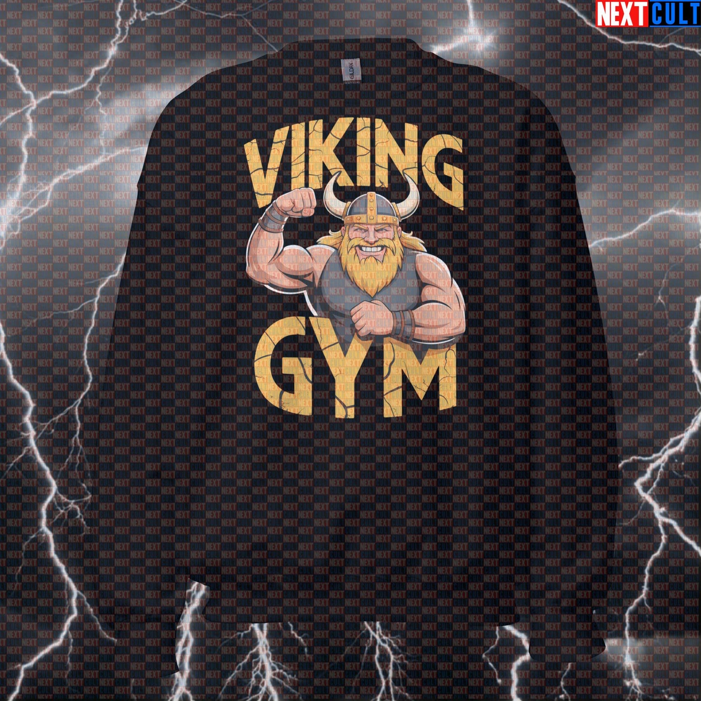 Viking Gym Sweatshirt - Funny Norse Workout Pullover Pump Cover for Lifters & Strength Warriors Bodybuilding Fitness Gym Pump Cover Vikings Workout Next Cult Brand