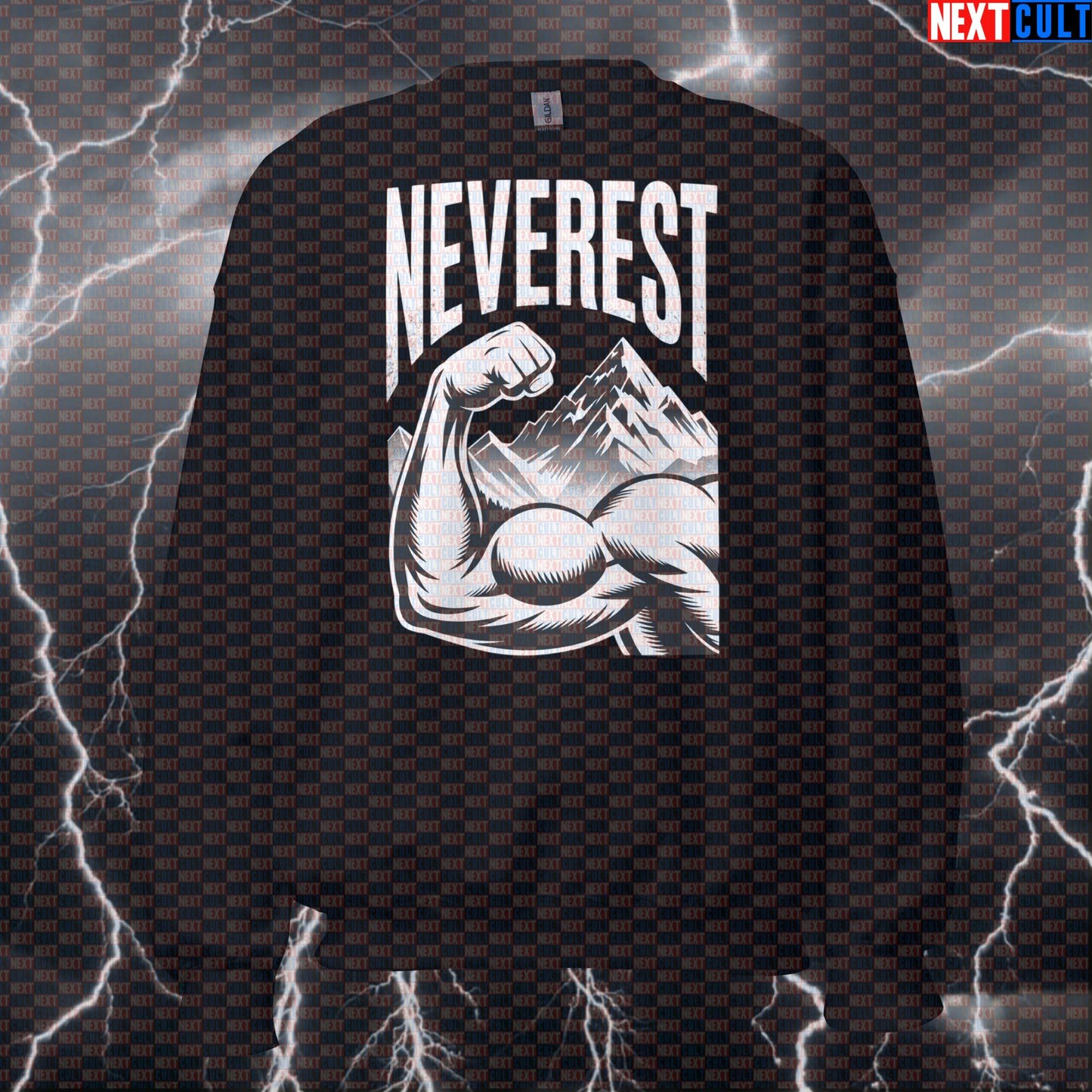 Neverest Funny Gym Sweatshirt - Muscle Mountain Pullover Jumper Workout Pump Cover Crewneck Sweatshirts Next Cult Brand