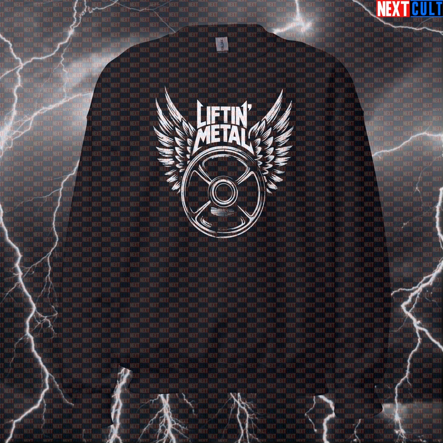 Liftin Metal Funny Gym Sweatshirt - Heavy Metal Rock Music Workout Jumper Pullover Pump Cover Sweatshirts Next Cult Brand