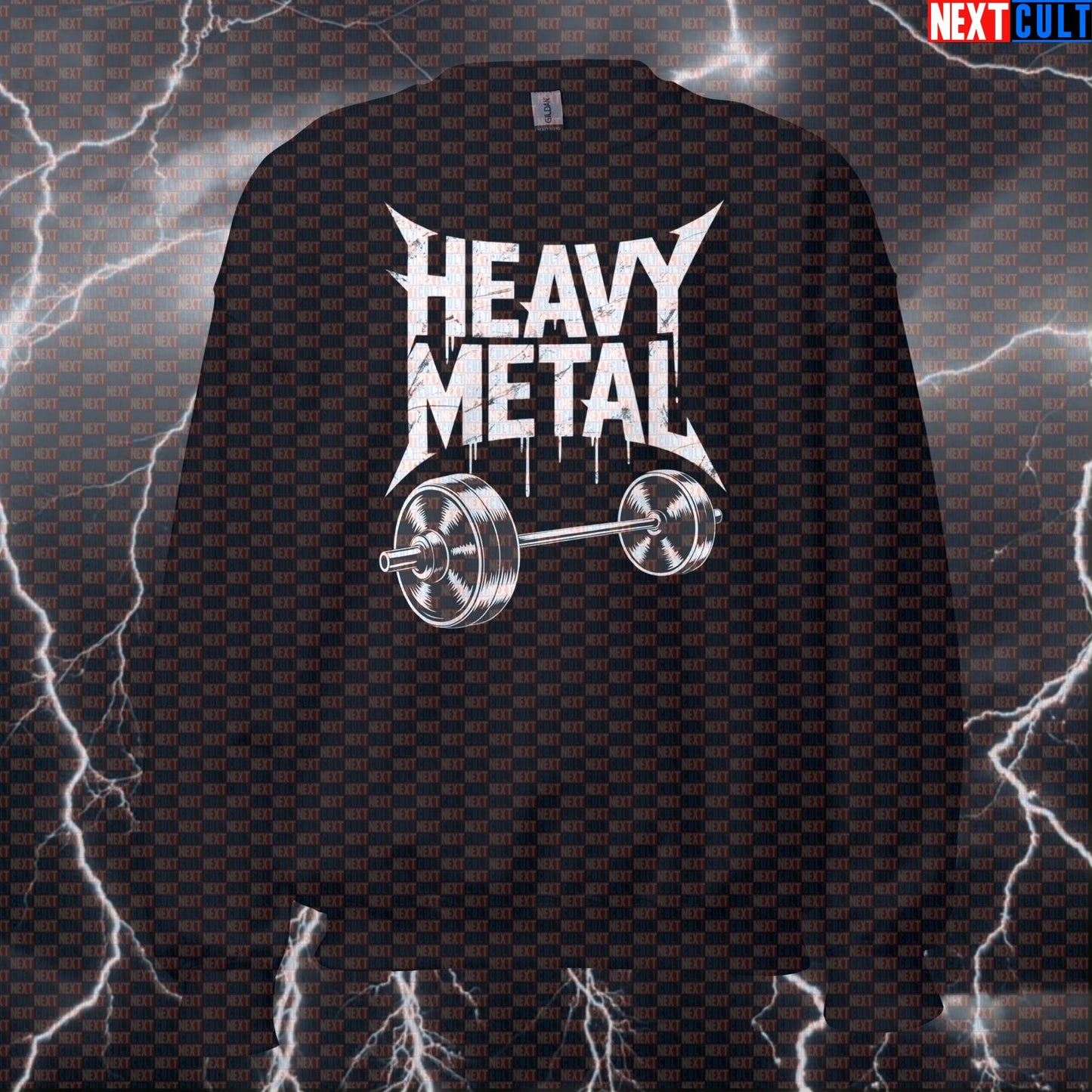Heavy Metal Funny Gym Sweatshirt - Rock & Pump Cover Pullover Sweater for Lifters & Bodybuilding Fans Sweatshirts Next Cult Brand