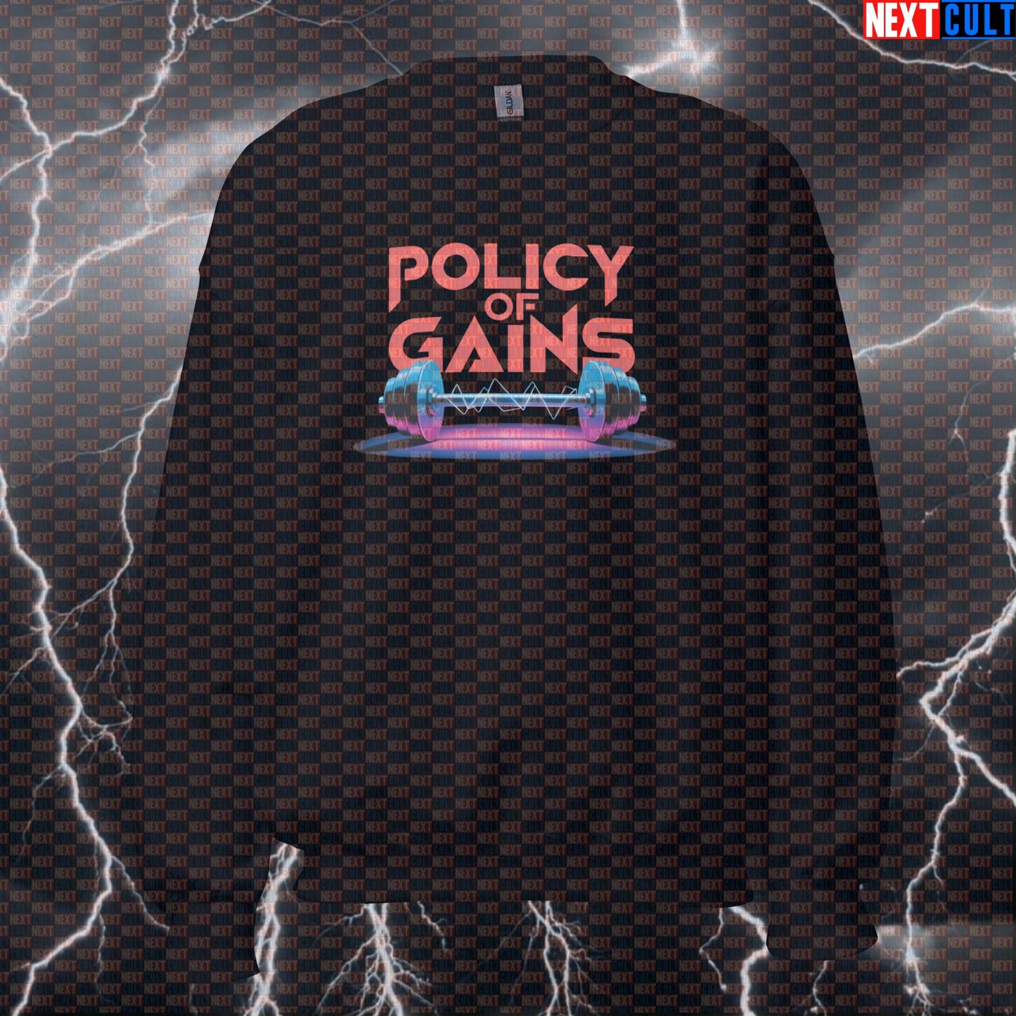Policy Of Gains Funny Gym Sweatshirt - Depeche Mode Workout Jumper Pullover Pump Cover For Lifters Sweatshirts Bodybuilding Depeche Mode Fitness Gym Pump Cover Rock Music Workout Next Cult Brand