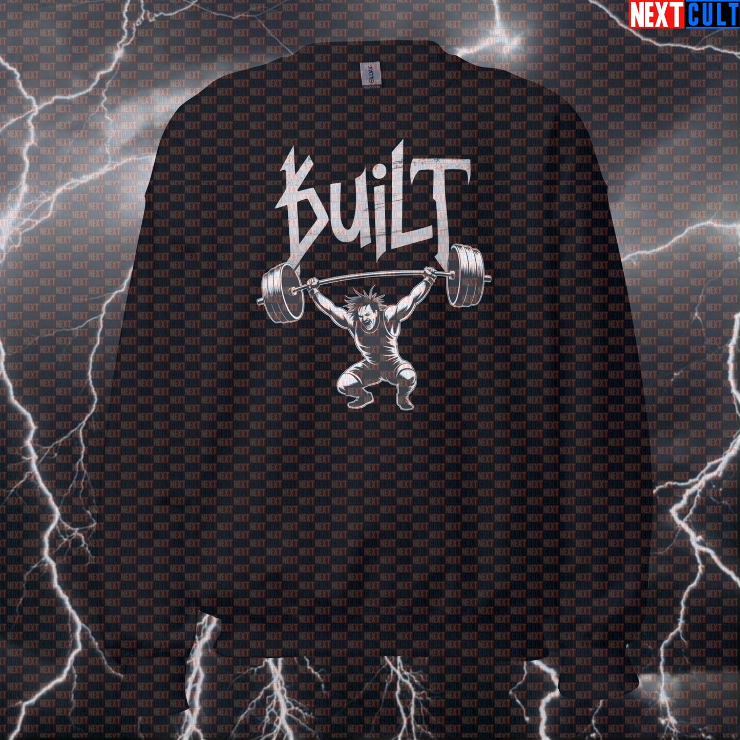 Built For The Gym Funny Korn Sweatshirt - Metal Weightlifting Meme Jumper Pullover Pump Cover Sweatshirts Bodybuilding Fitness Gym Korn Powerlifting Pump Cover Rock Music Workout Next Cult Brand
