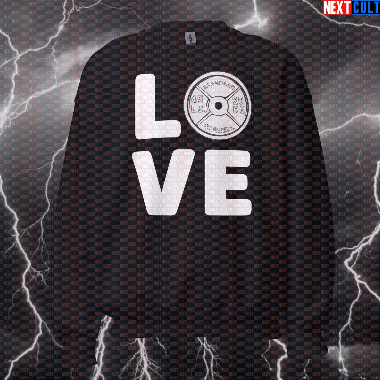 I Love Gym Valentine's Day Funny Gym Sweatshirt - Gym Lover Meme Pump Cover Jumper Crewneck Pullover Sweatshirts Bodybuilding Fitness Gym Powerlifting Pump Cover Valentine's Day Workout Next Cult Brand