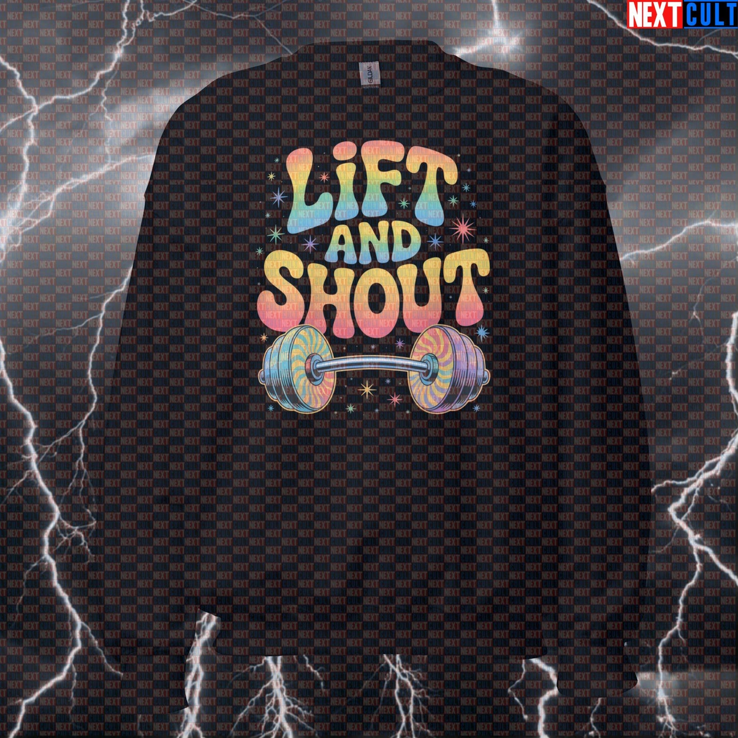 Lift And Shout Funny Gym Sweatshirt - Beatles Rock Music Meme Jumper Pullover Pump Cover Sweatshirts Bodybuilding Fitness Gym Powerlifting Pump Cover Rock Music The Beatles Workout Next Cult Brand