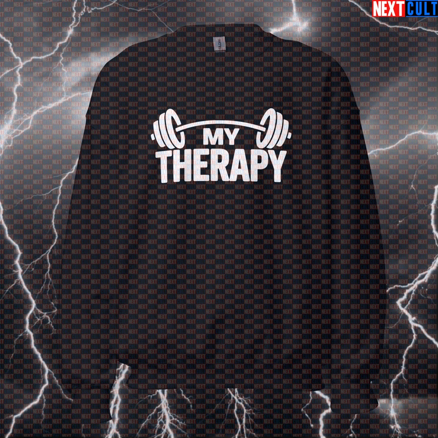 My Therapy Funny Gym Sweatshirt – Workout Fitness Bodybuilding Powerlifting Meme Sweater Sweatshirts Bodybuilding Fitness Gym Powerlifting Pump Cover Workout Next Cult Brand