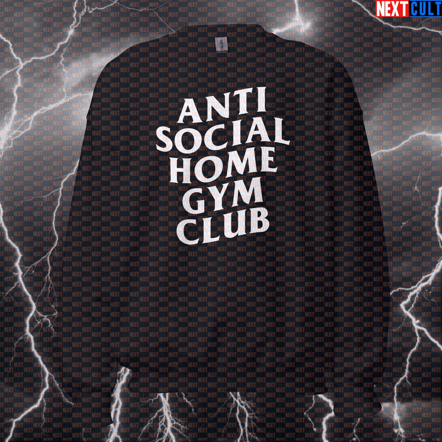 Anti Social Home Gym Club Funny Gym Sweatshirt Crewneck Pump Cover Pullover Sweater for Home Gym Lifters Sweatshirts Next Cult Brand