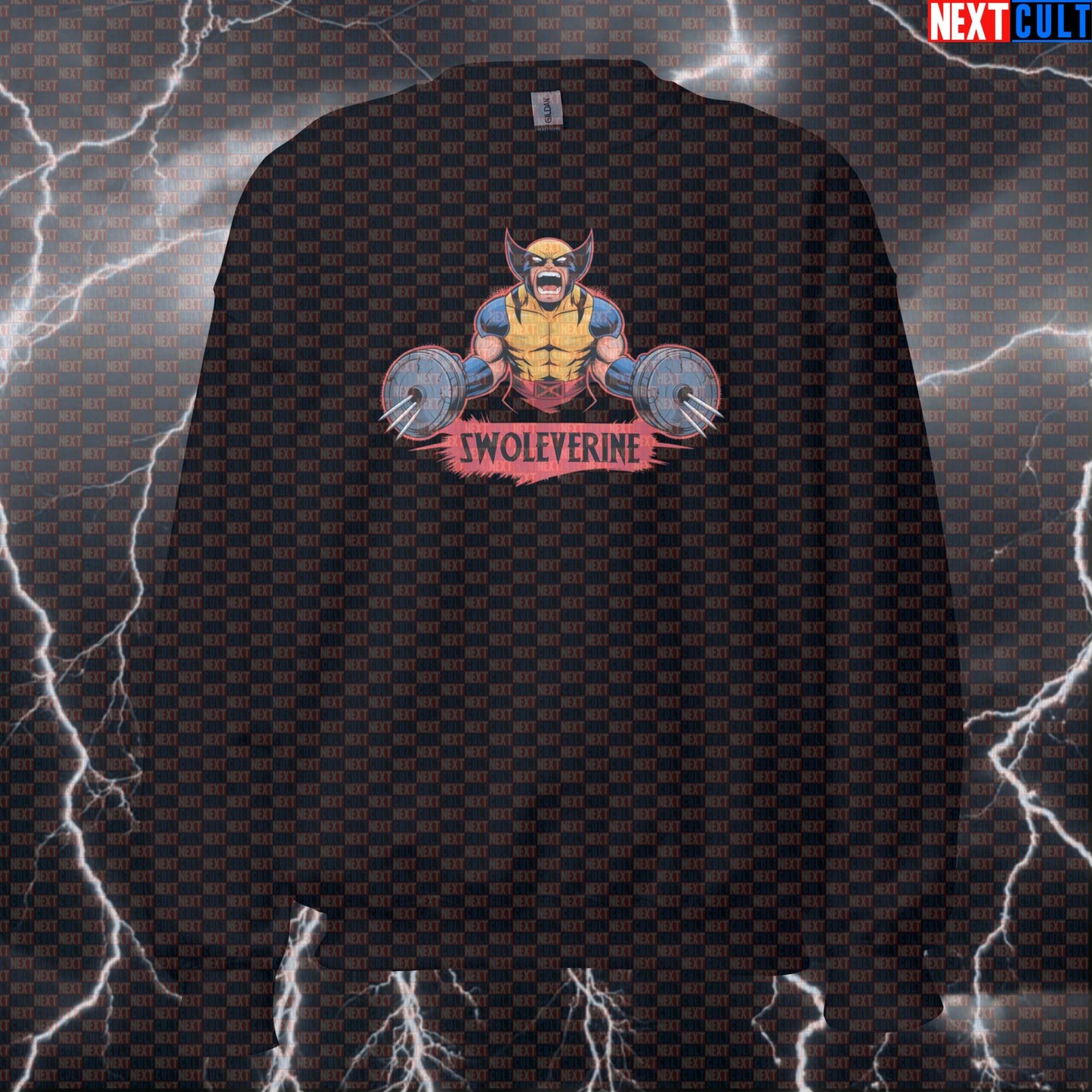 Swoleverine Funny Gym Sweatshirt Crewneck Pump Cover Pullover Sweater for Lifters X-Men Wolverine Workout Fans Sweatshirts Next Cult Brand