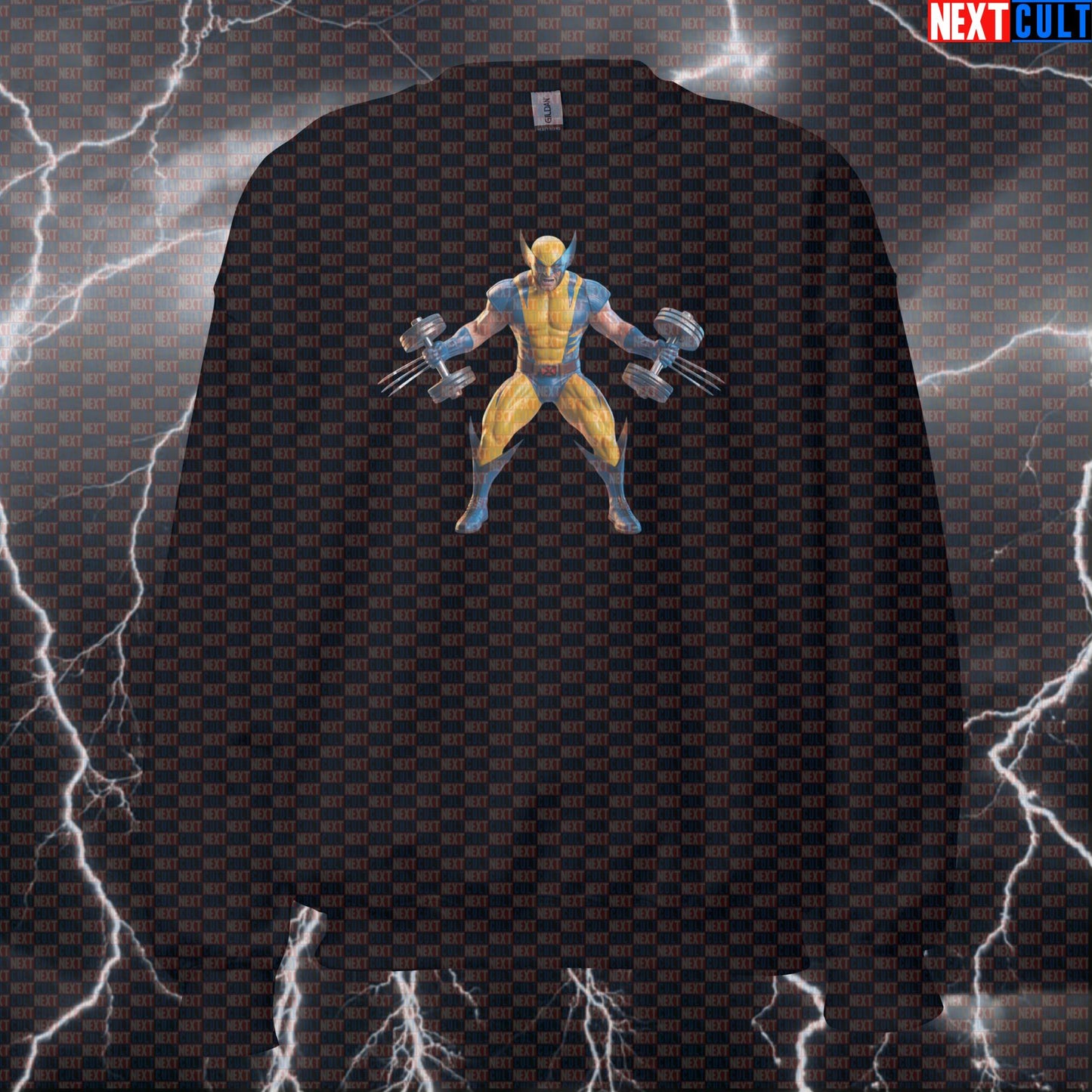 Wolverine Flex Funny Gym Sweatshirt Crewneck Pump Cover Pullover Sweater for Lifters X-Men Comic Gymbro Workout Fans Sweatshirts Next Cult Brand