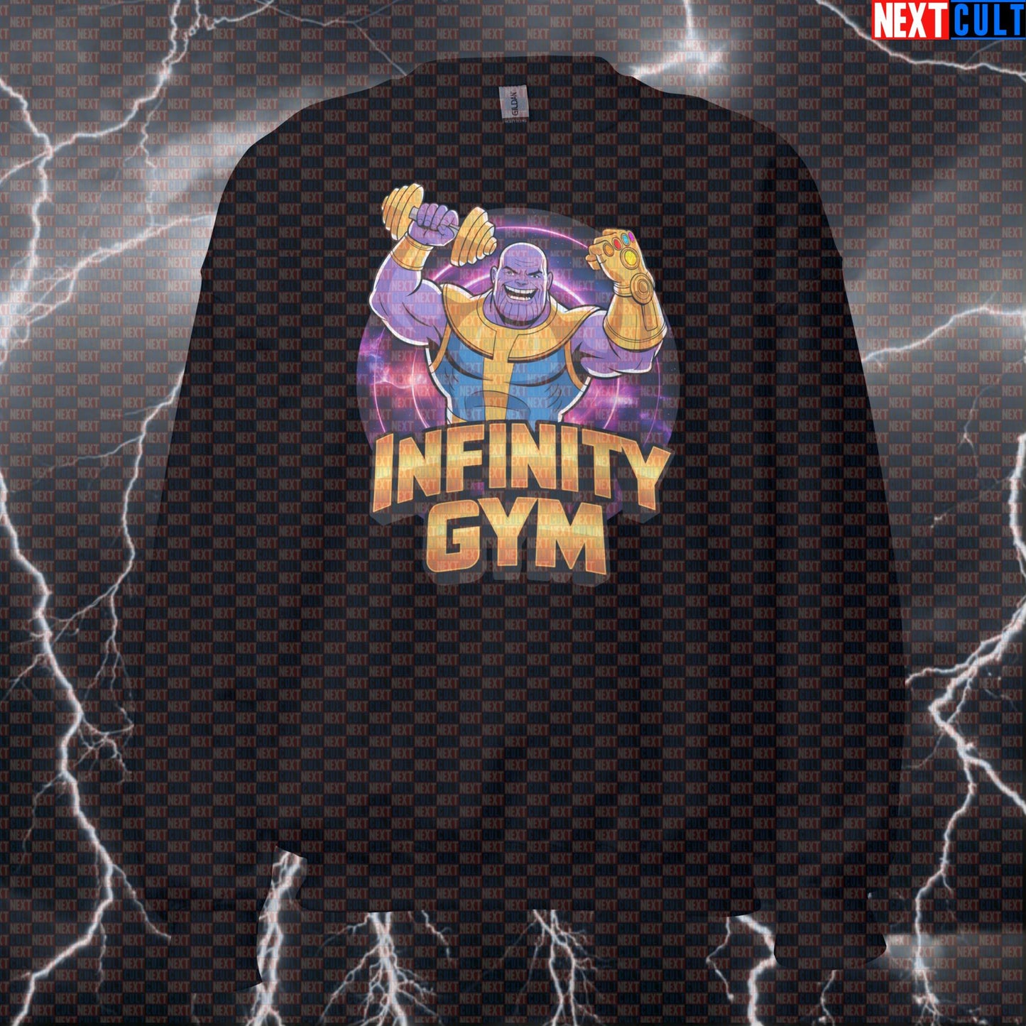 Thanos Infinity Gym Funny Gym Sweatshirt Crewneck Pump Cover Pullover Sweater for Lifters Gymbros Workout Sweatshirt Bodybuilding Films Fitness Gym Powerlifting Pump Cover Superheroes Thanos Workout Next Cult Brand