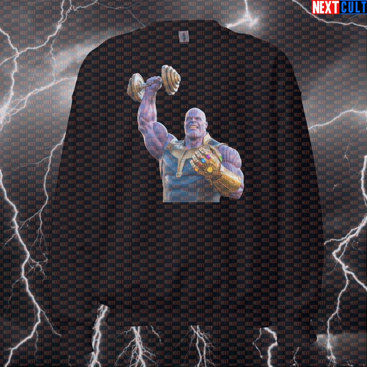 Funny Thanos Gym Hero Sweatshirt Crewneck Pump Cover Pullover Sweater for Lifters Marvel Meme Gym Sweatshirt Workout Top Bodybuilding Films Fitness Gym Pump Cover Superheroes Thanos Workout Next Cult Brand