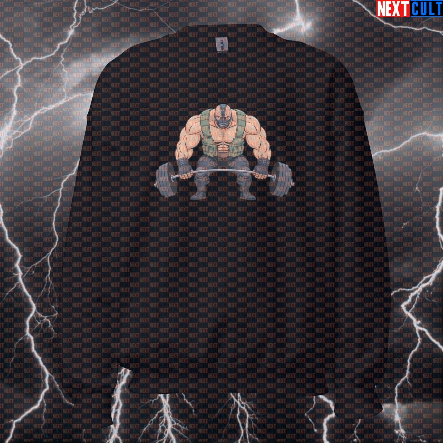Funny Bane Gym Sweatshirt Superhero Workout Crewneck Pullover Pump Cover Sweater for Lifters Meme Gymbro Workout Fans Bane Bodybuilding Films Fitness Gym Leg Day Powerlifting Pump Cover Superheroes Workout Next Cult Brand