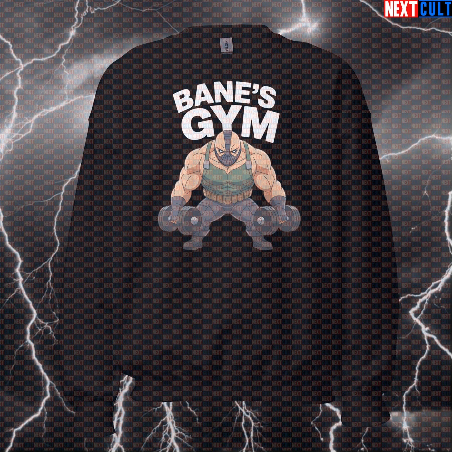 Bane’s Gym Hero Funny Gym Sweatshirt Crewneck Pump Cover Pullover Sweater for Lifters Gymbros Comic Villain Workout Fans Bane Bodybuilding Films Fitness Gym Pump Cover Superheroes Workout Next Cult Brand