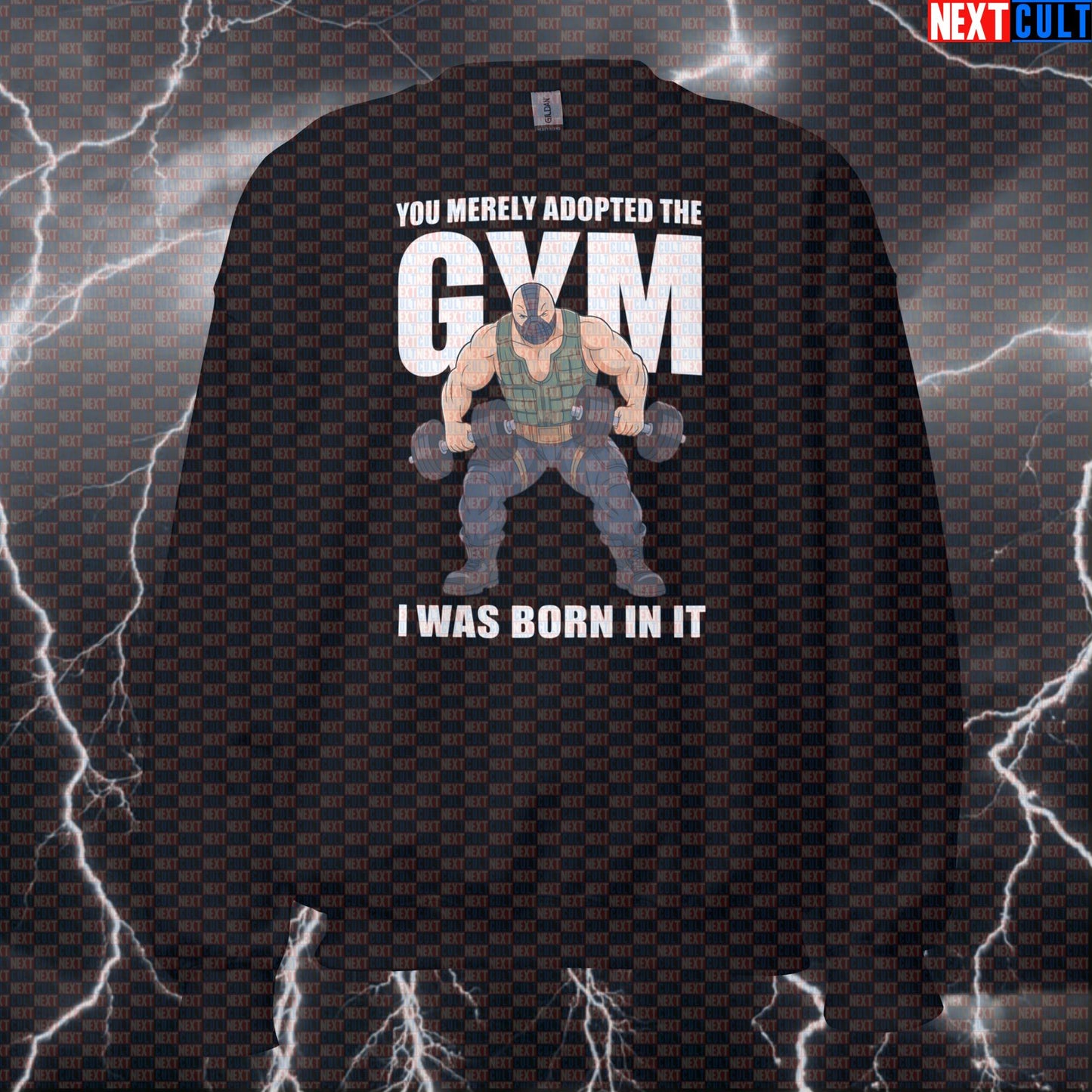 You Merely Adopted the Gym Bane Meme Funny Gym Sweatshirt Crewneck Pump Cover Pullover Sweater for Lifters Bane Bodybuilding Films Fitness Gym Pump Cover Superheroes Workout Next Cult Brand
