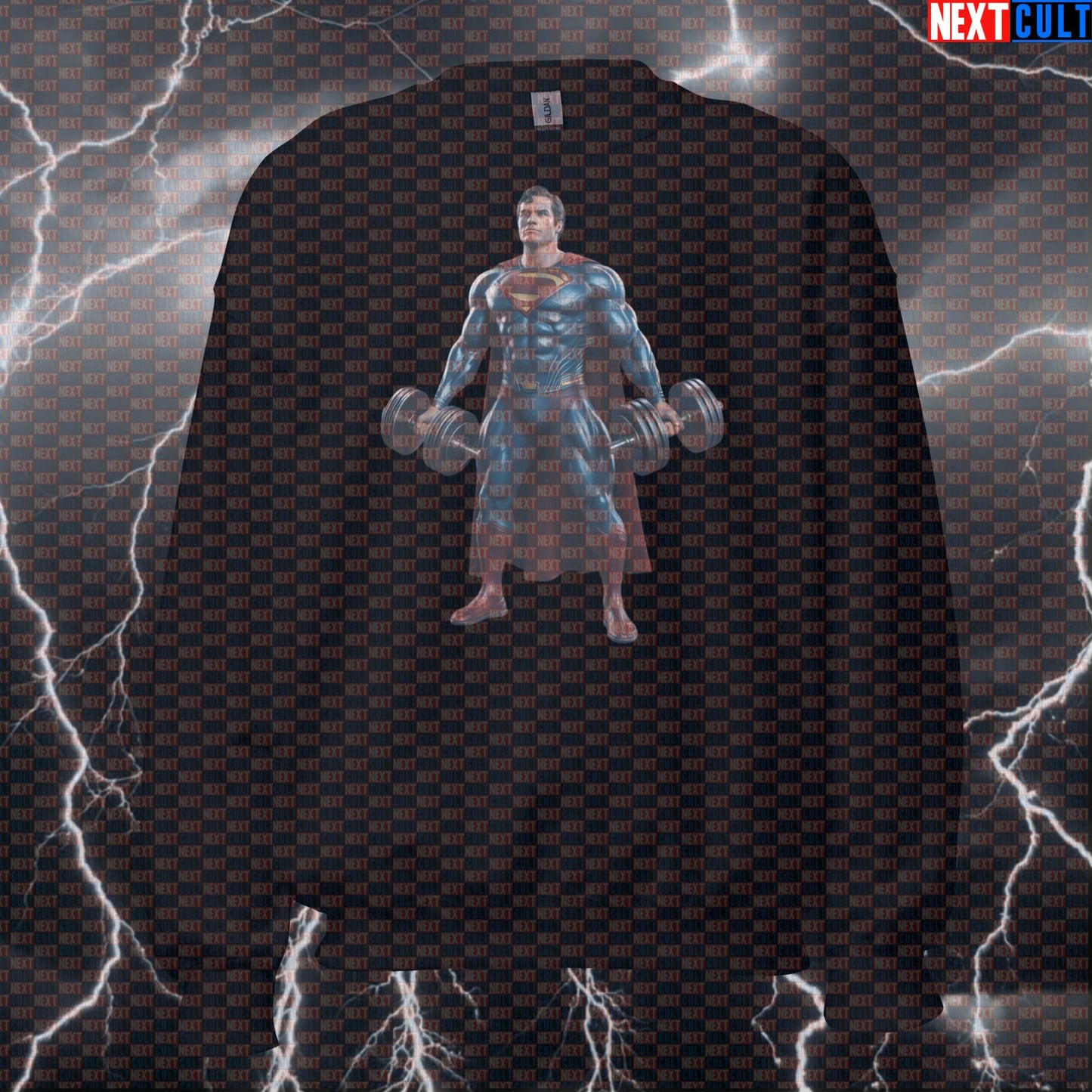 Superman Gym Hero Funny Gym Sweatshirt Crewneck Pump Cover Pullover Sweater for Lifters Comic Gymbros Workout Fans Sweatshirts Next Cult Brand