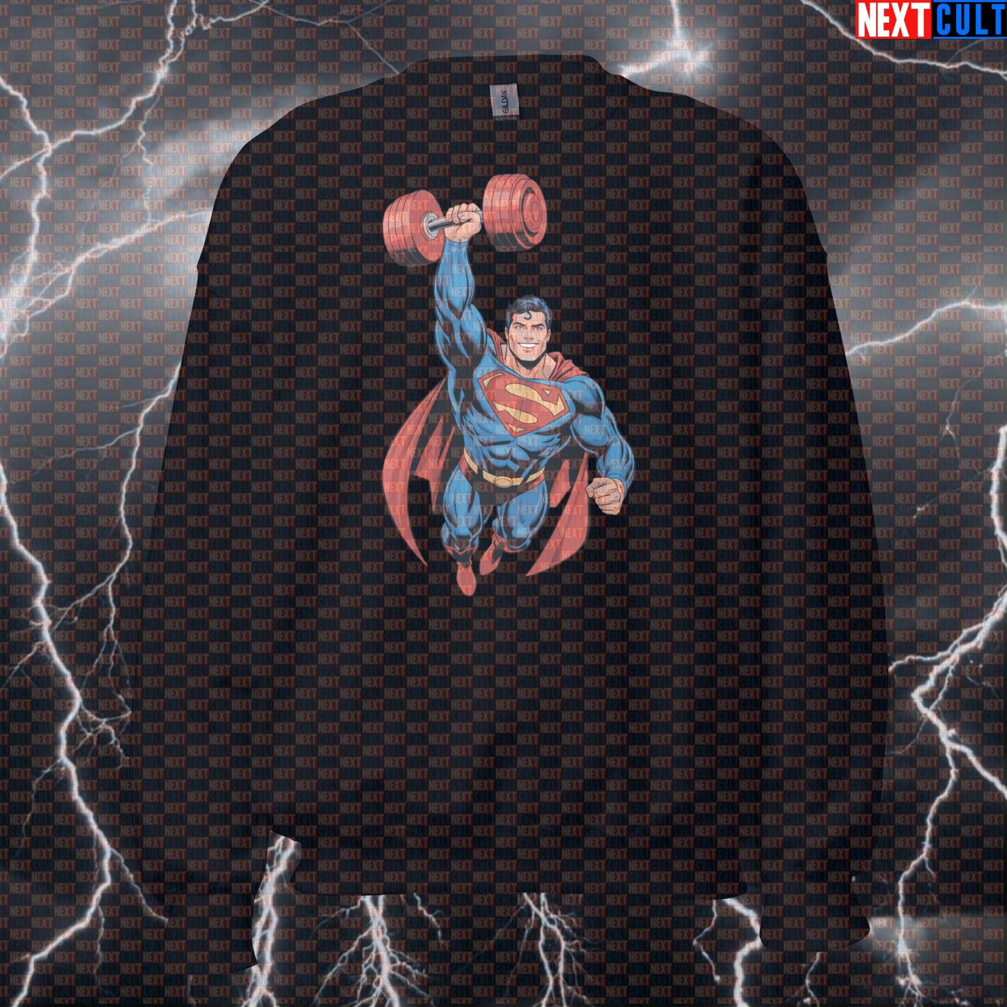 Superhero Gym Strength Funny Gym Sweatshirt Crewneck Pump Cover Pullover Sweater for Lifters Gymbros Man of Gym Workout Sweatshirts Next Cult Brand