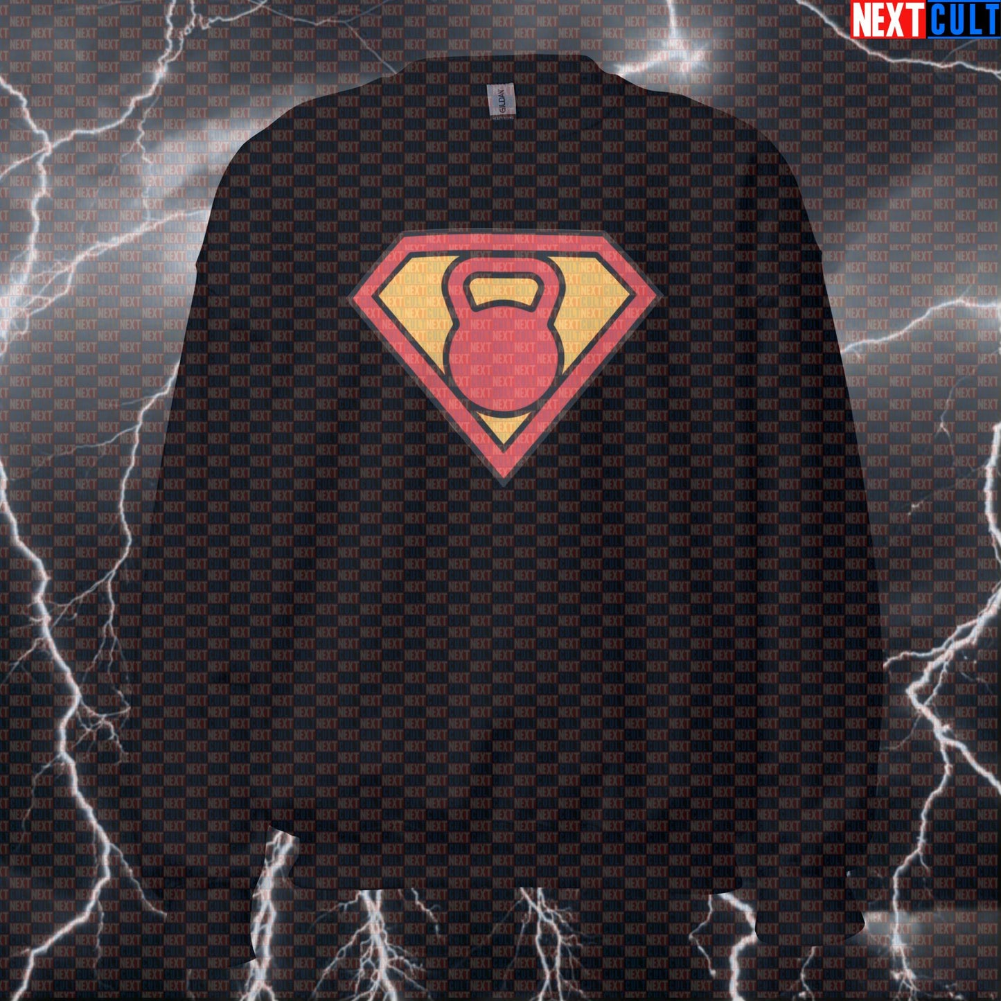 Super Kettlebell Funny Gym Sweatshirt Crewneck Pump Cover Pullover Sweater for Lifters Kettlebell Training Superman Gymbros Sweatshirts Next Cult Brand