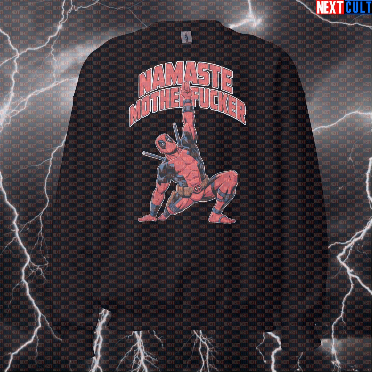 Namaste Motherfucker Funny Gym Sweatshirt Crewneck Pump Cover Pullover Sweater for Lifters Yoga Deadpool Fans Sweatshirts Next Cult Brand